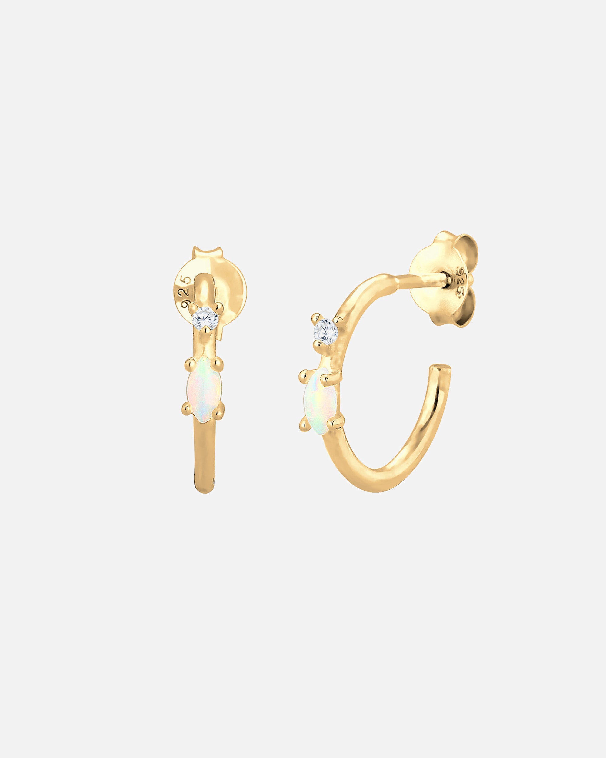 Boucles d'oreilles pour Femme Elli Créoles Cristaux Zircone Opale Boucles d'oreilles Femme Argent (925/1000) goldfarben