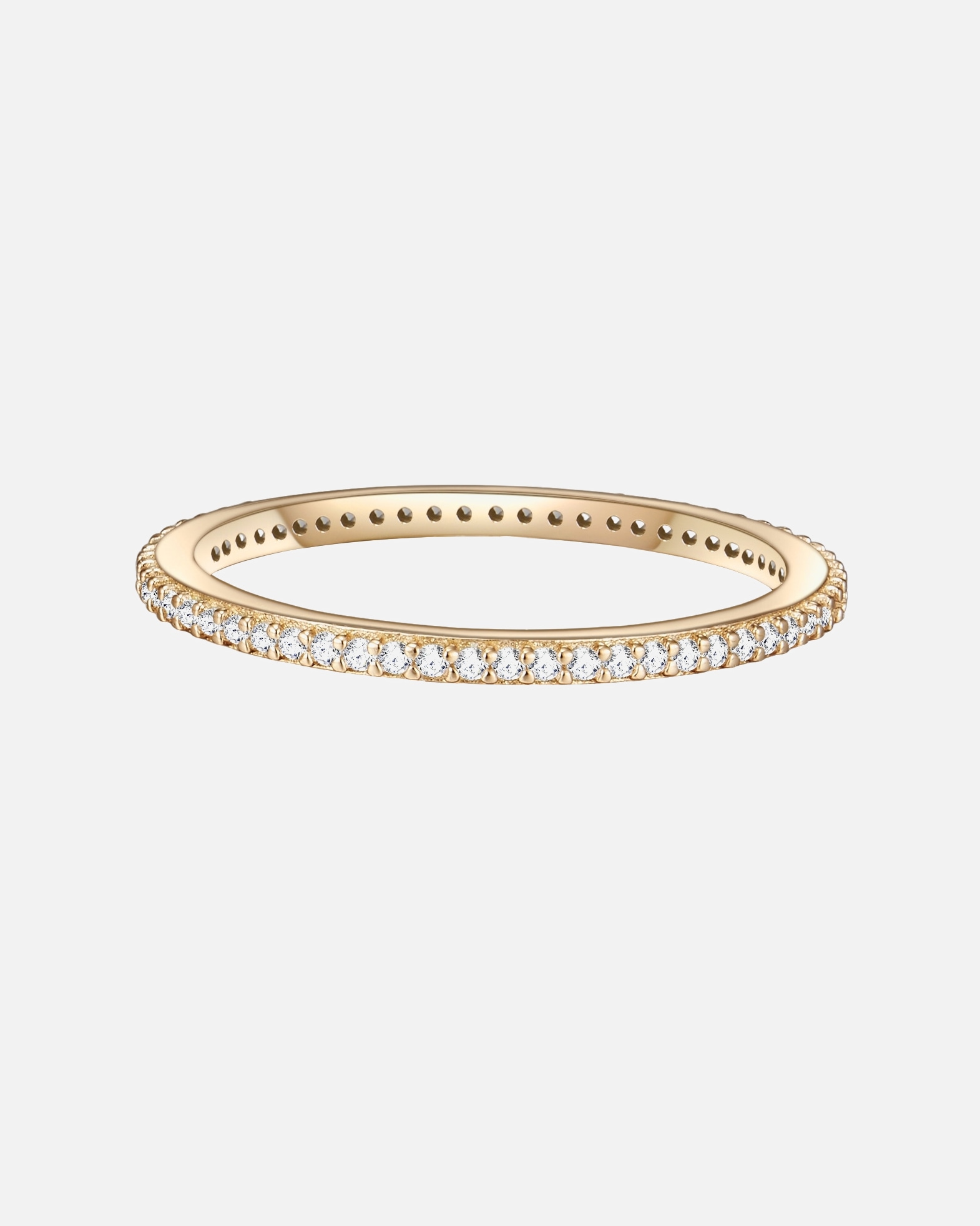 Bague pour Femme Bague en argent Argent sterling Oxyde de zirconium (CZ) en Or jaune 56