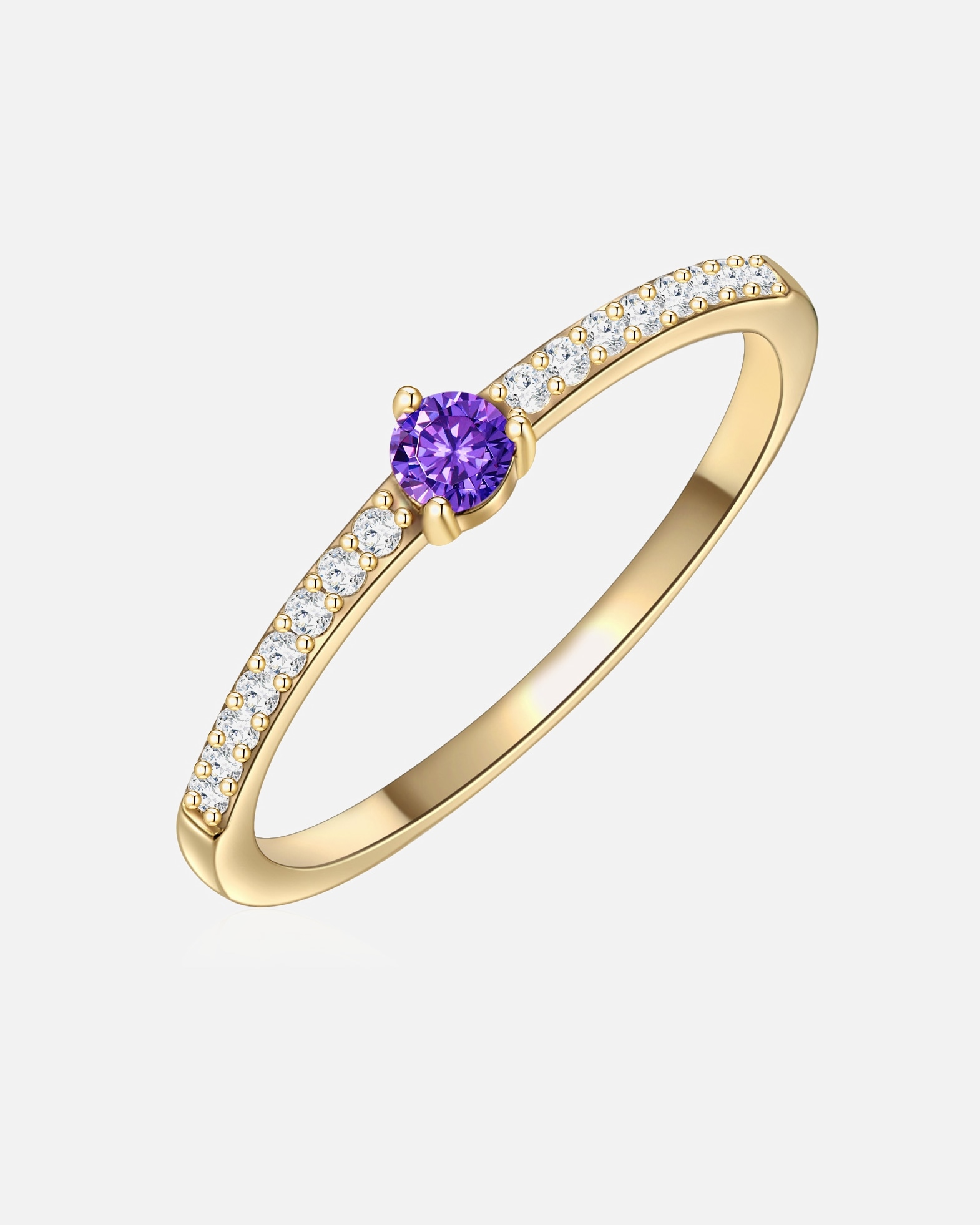 Bague pour Femme Glanzstücke München Bague en argent Argent sterling Oxyde de zirconium (CZ) en Or jaune 60