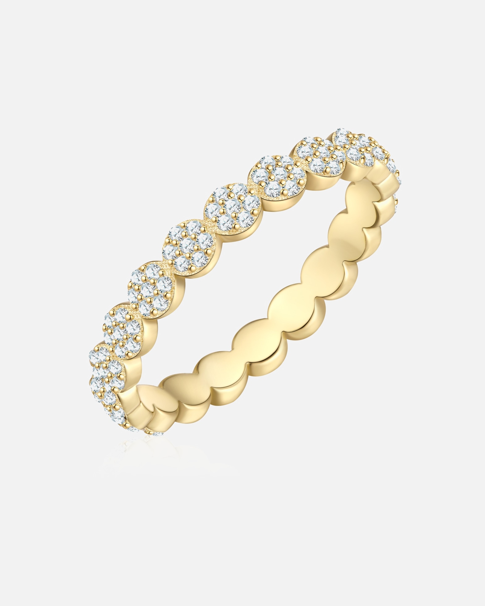 Bague pour Femme Glanzstücke München Bague en Argent Sterling en or jaune avec Zirconium 58