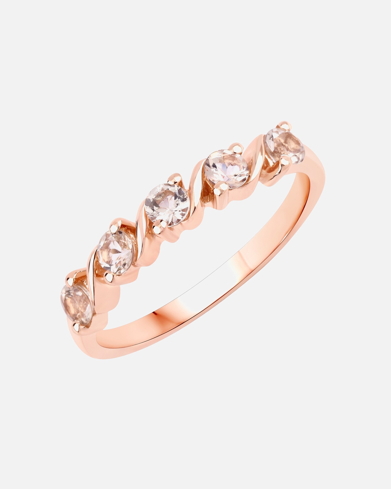 Bague pour Femme Rafaela Donata Bague Argent sterling Morganite en Or rose 54