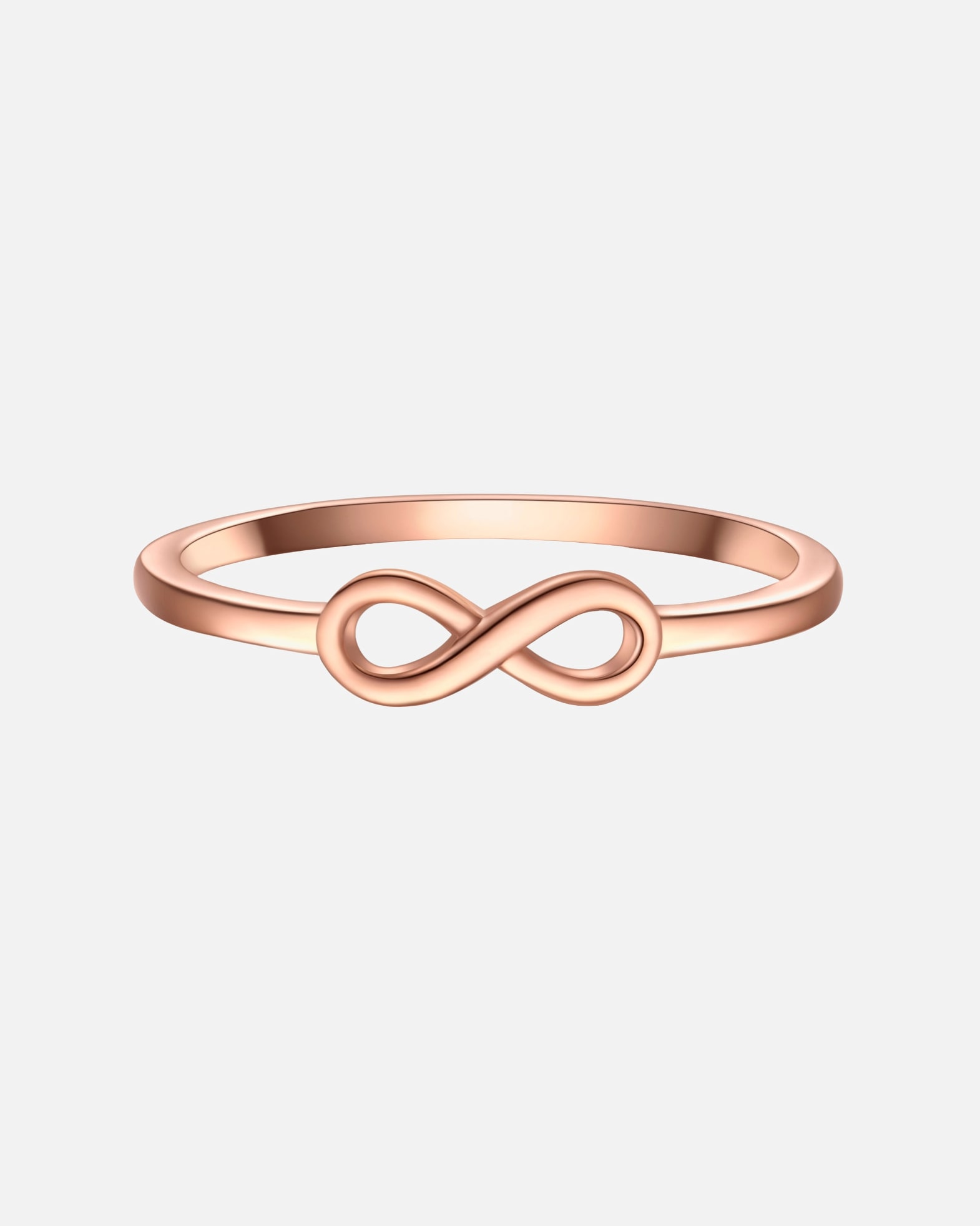 Bague pour Femme Glanzstücke München Bague Infinity en argent sterling en or rose 48