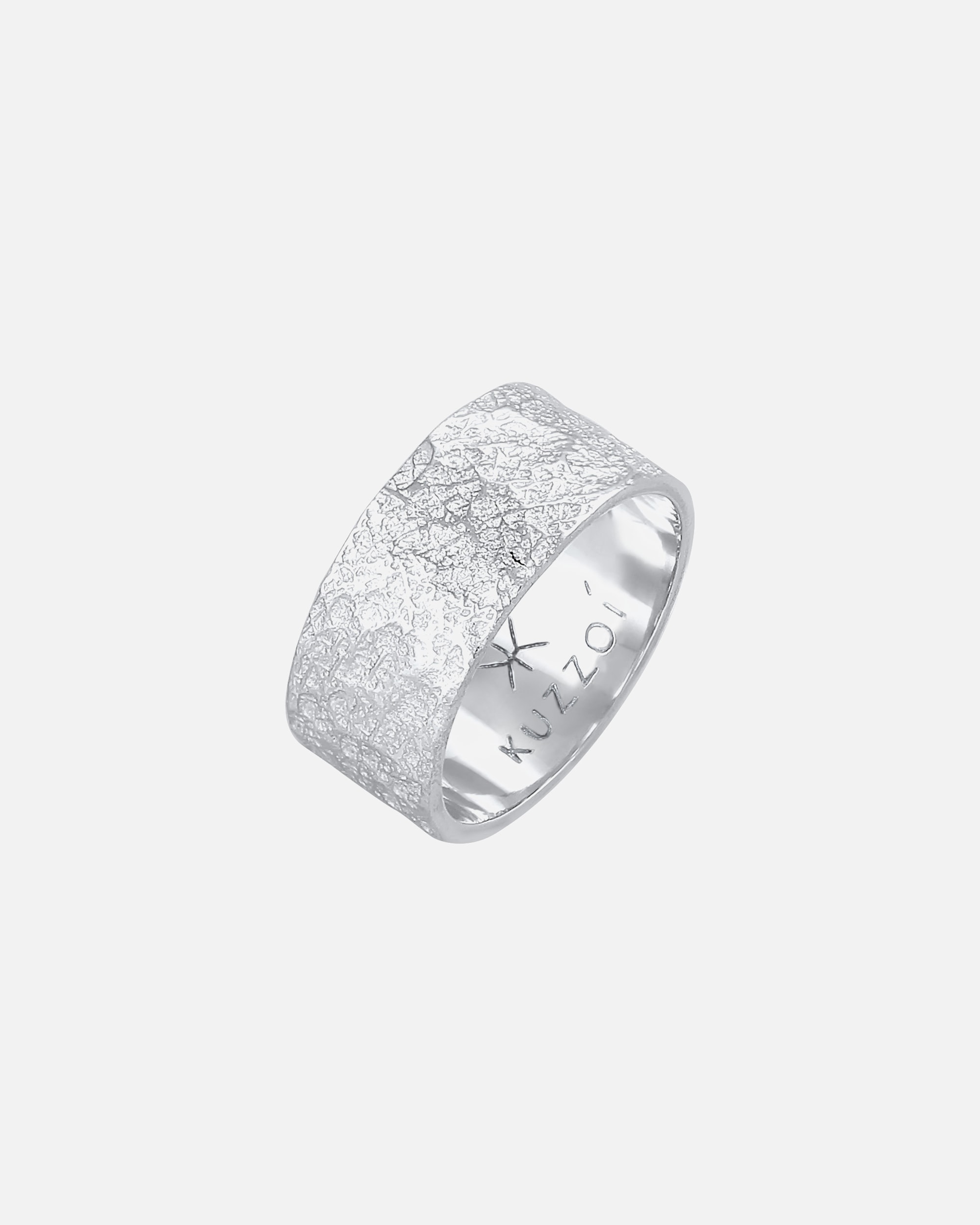 Bague pour Homme KUZZOI Bague en forme de ruban pour Homme, texture Organique, Argent 925 54