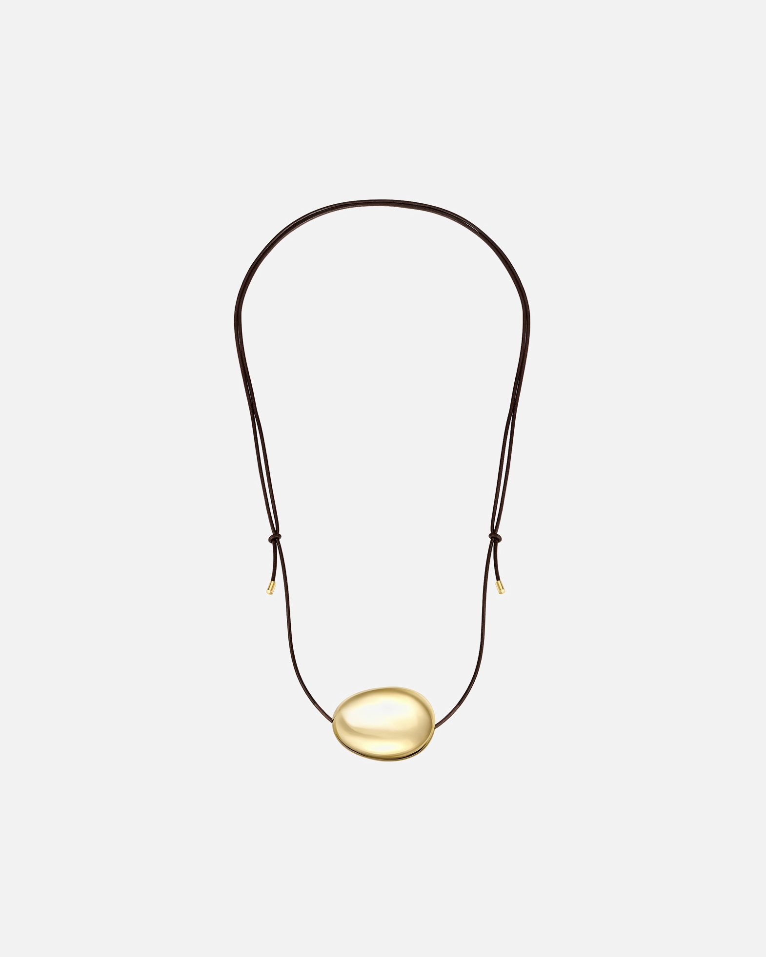 Collier pour Femme Yokoamii Collier en cuir marron Réglable 42,0 - 88,0 cm