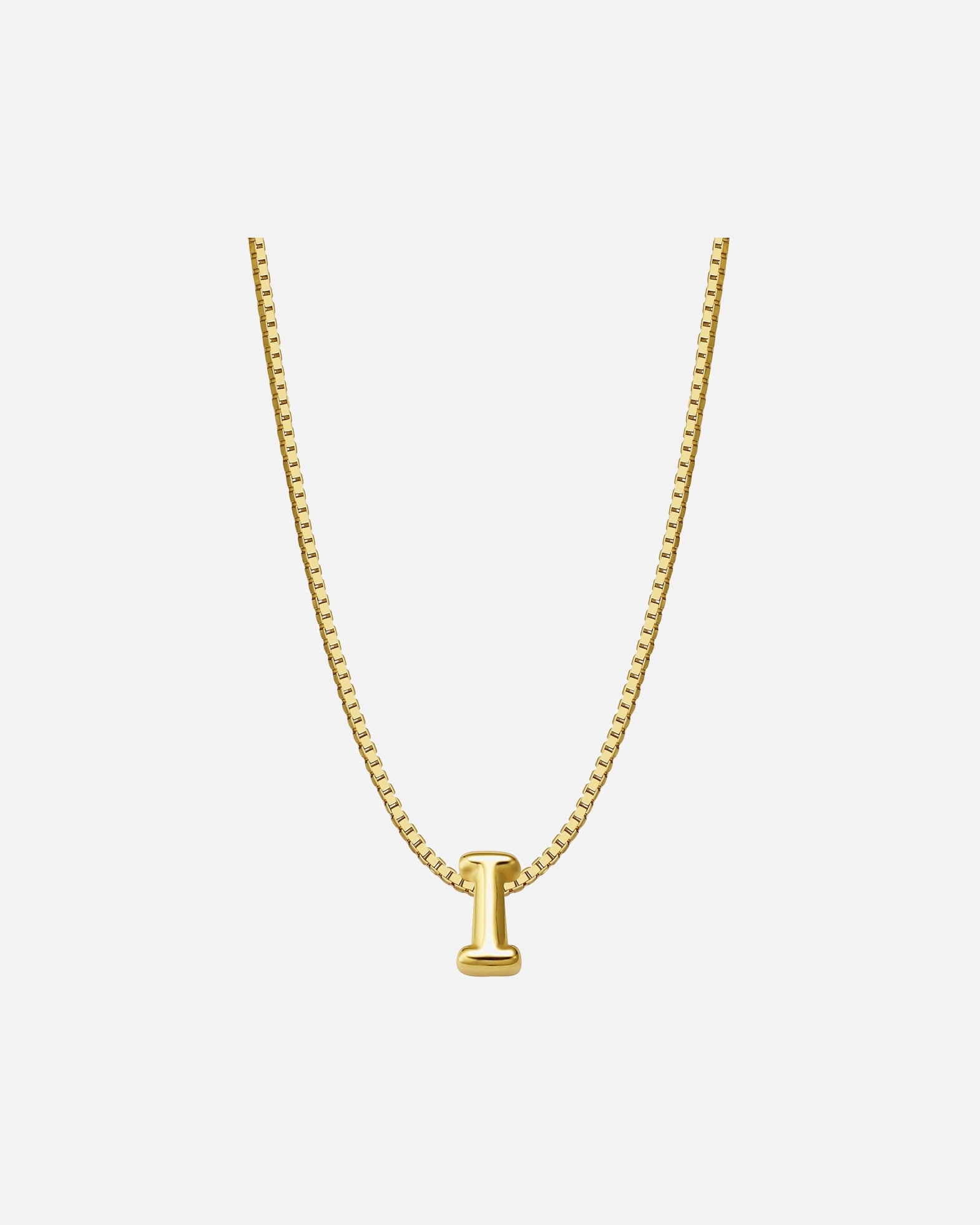 Collier pour Femme Glanzstücke München Collier Lettre I en Argent Sterling en or jaune 40,0 cm Basiskette + 5,0 cm Verlängerung