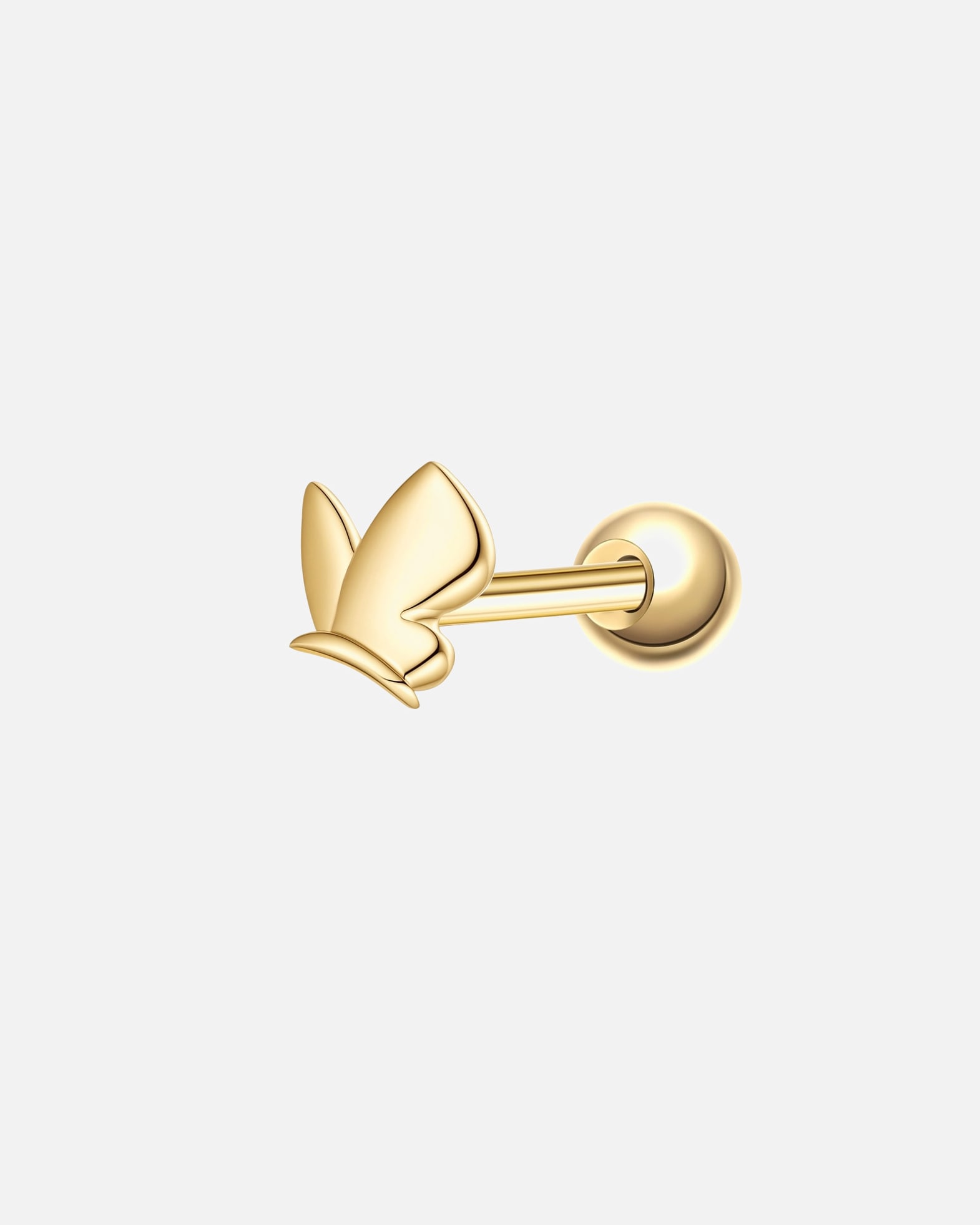 Boucles d'oreilles pour Femme Glanzstücke München Piercing Papillon en argent sterling en or jaune 4,4 mm