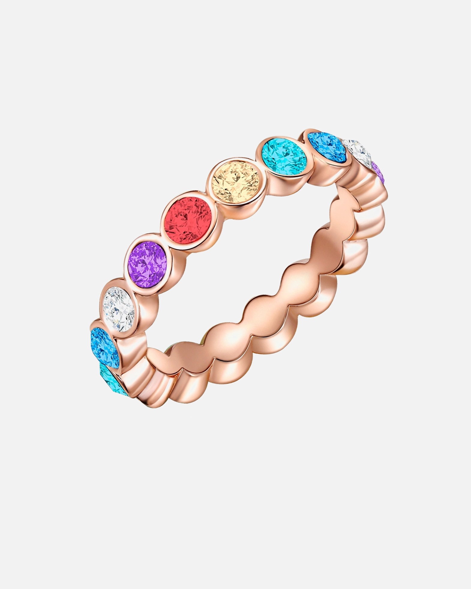 Bague pour Femme Lulu & Jane Bague de cristaux Swarovski® Métal Orné de cristaux Swarovski® en Or rose 54