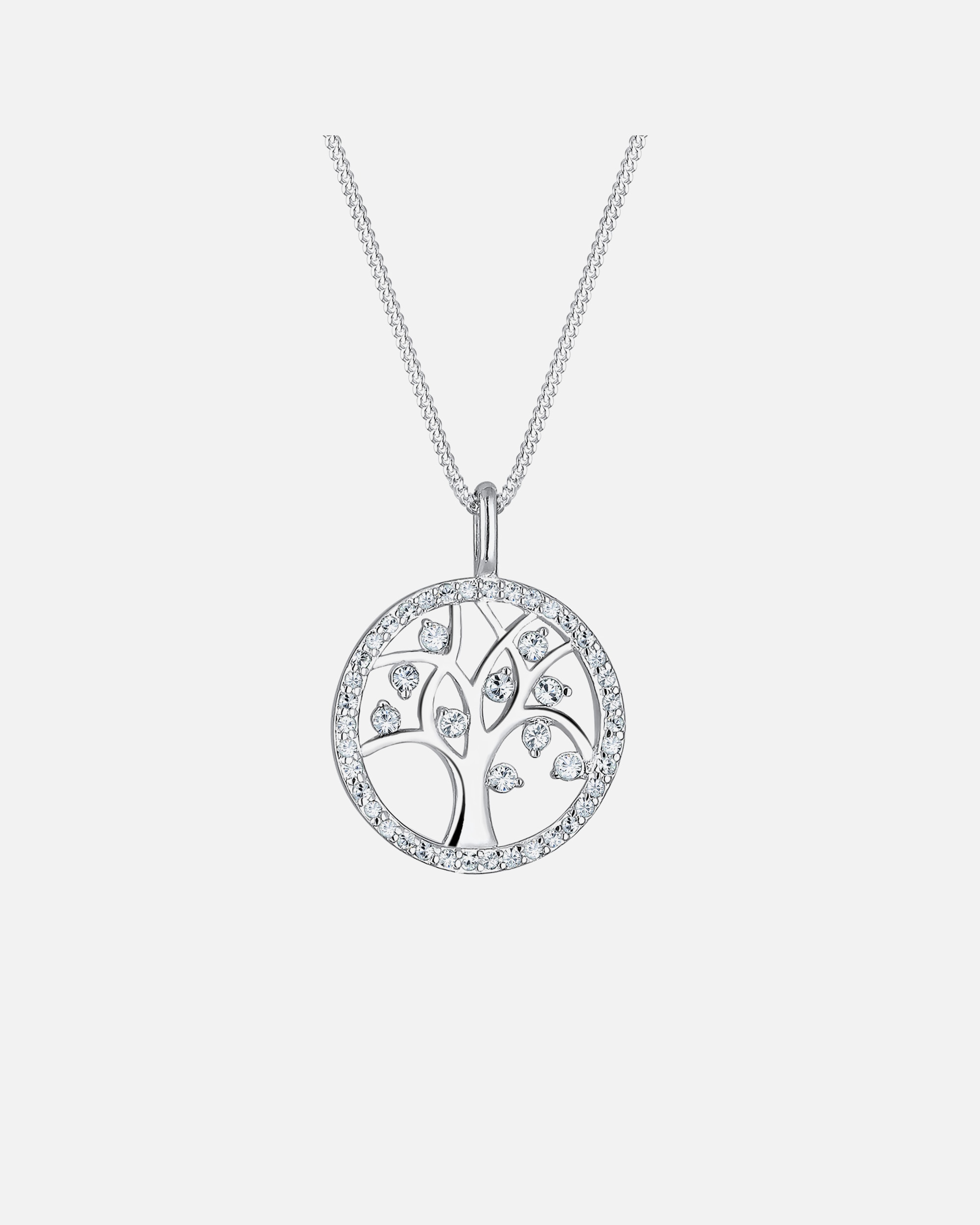 Collier pour Femme Elli Femmes Pendentif Arbre de Vie Simple avec cristaux en argent sterling 925 silberfarben