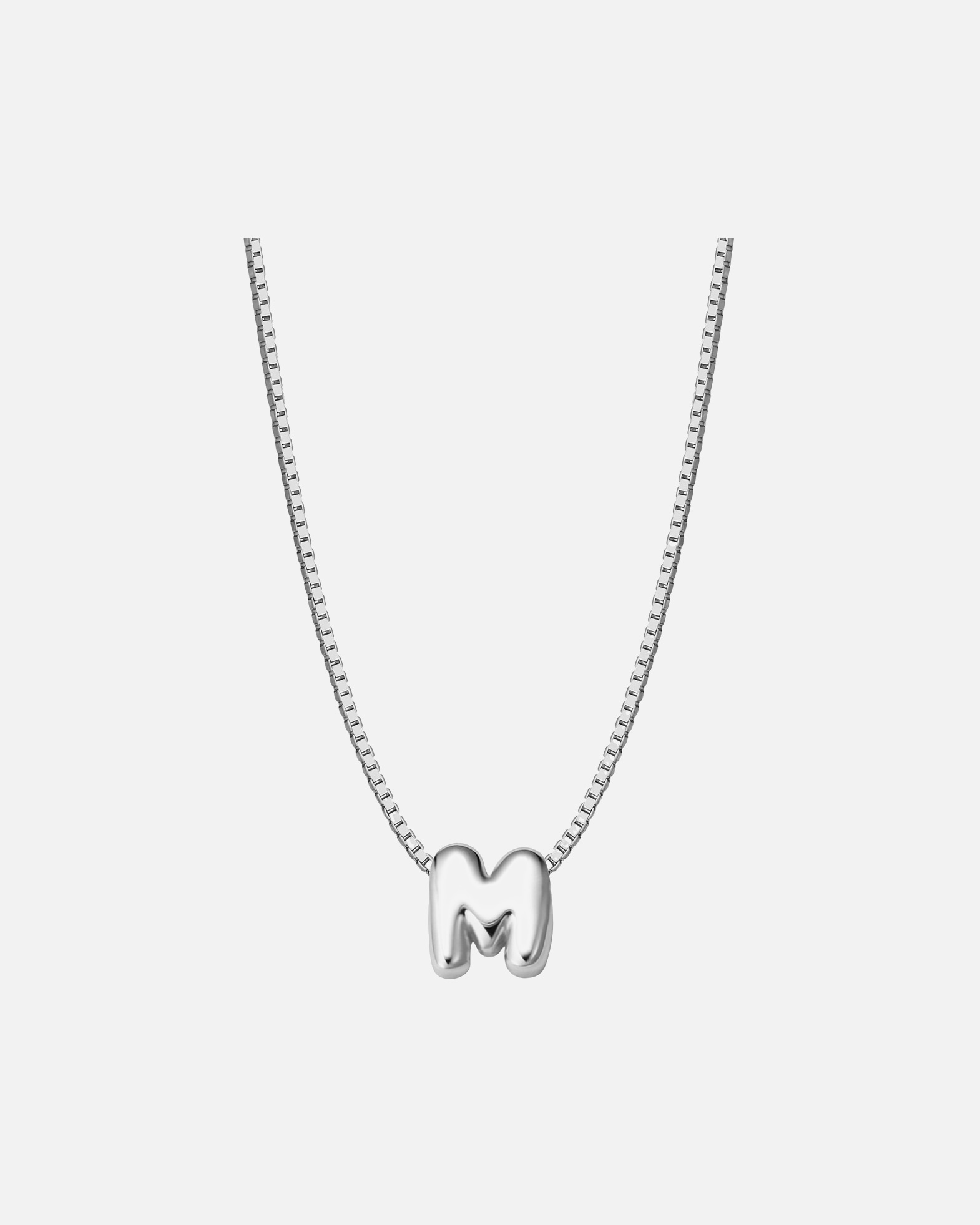 Collier pour Femme Glanzstücke München Collier Lettre M en Argent Sterling en argent 40,0 cm Basiskette + 5,0 cm Verlängerung