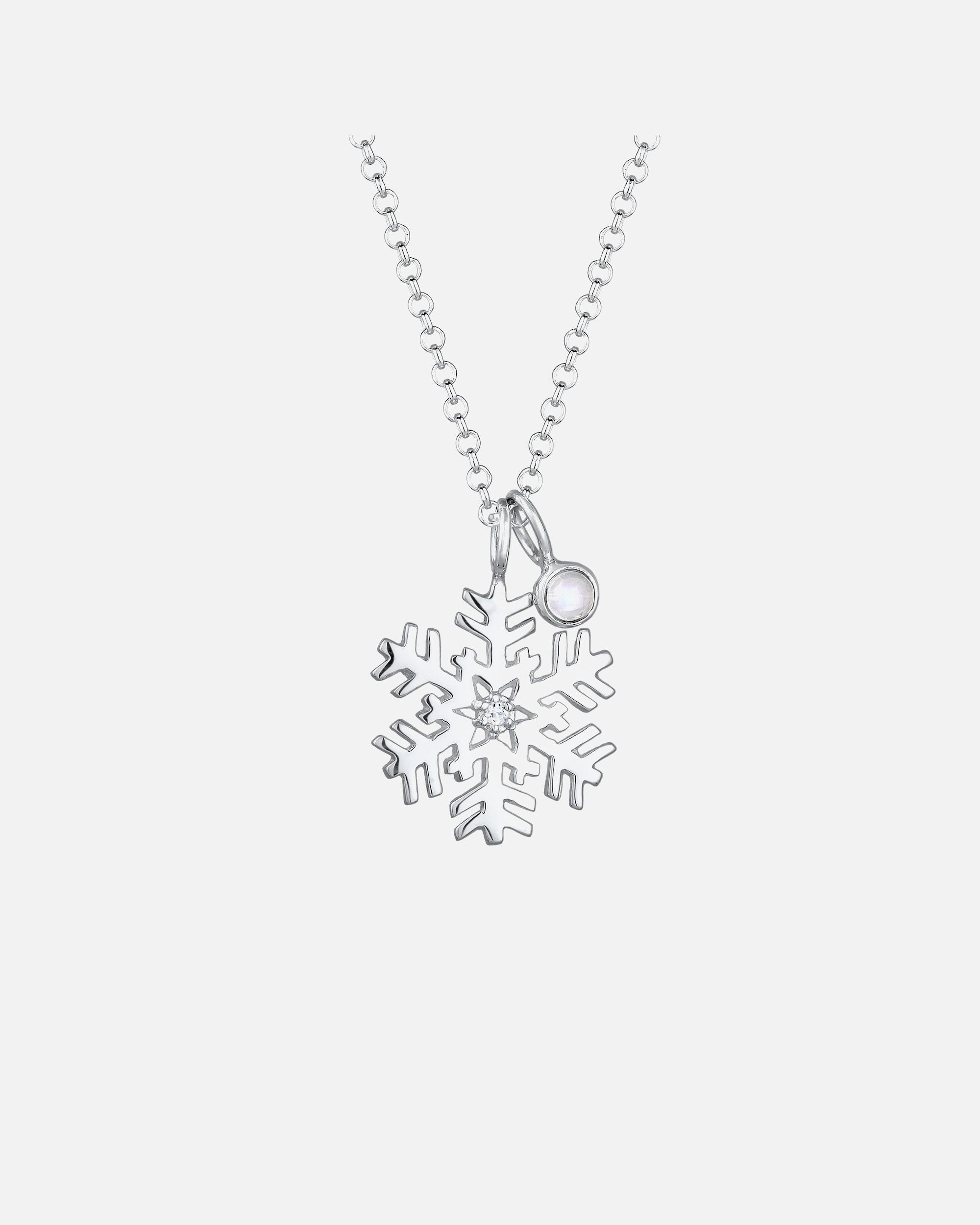 Collier pour Femme Elli Femme Pendentif Flocon de Neige avec Cristaux en Argent Sterling 925 45
