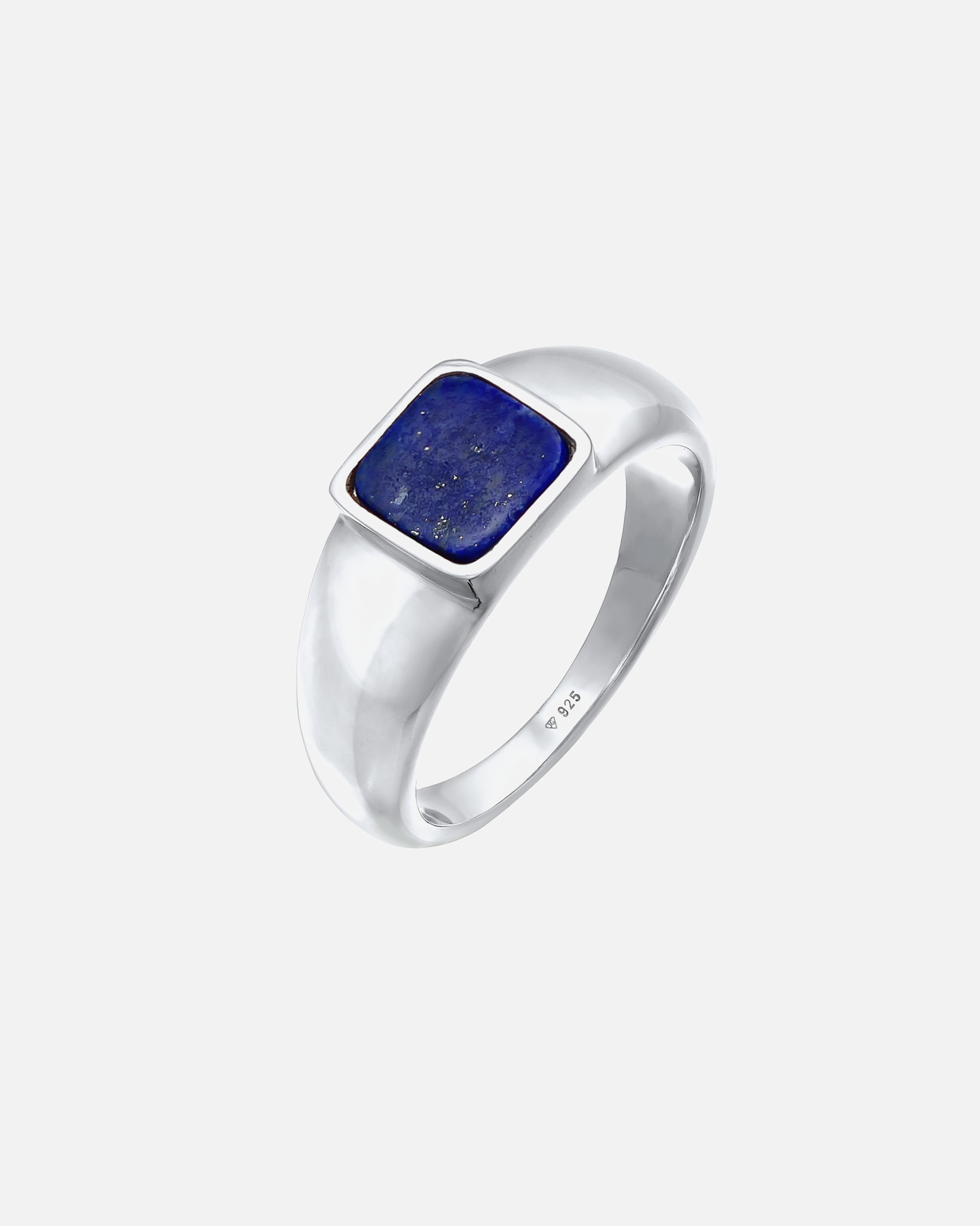 Bague pour Homme KUZZOI Bague Signet Homme Carré Basic Robust Blue avec Sodalite en Argent Sterling 925 60