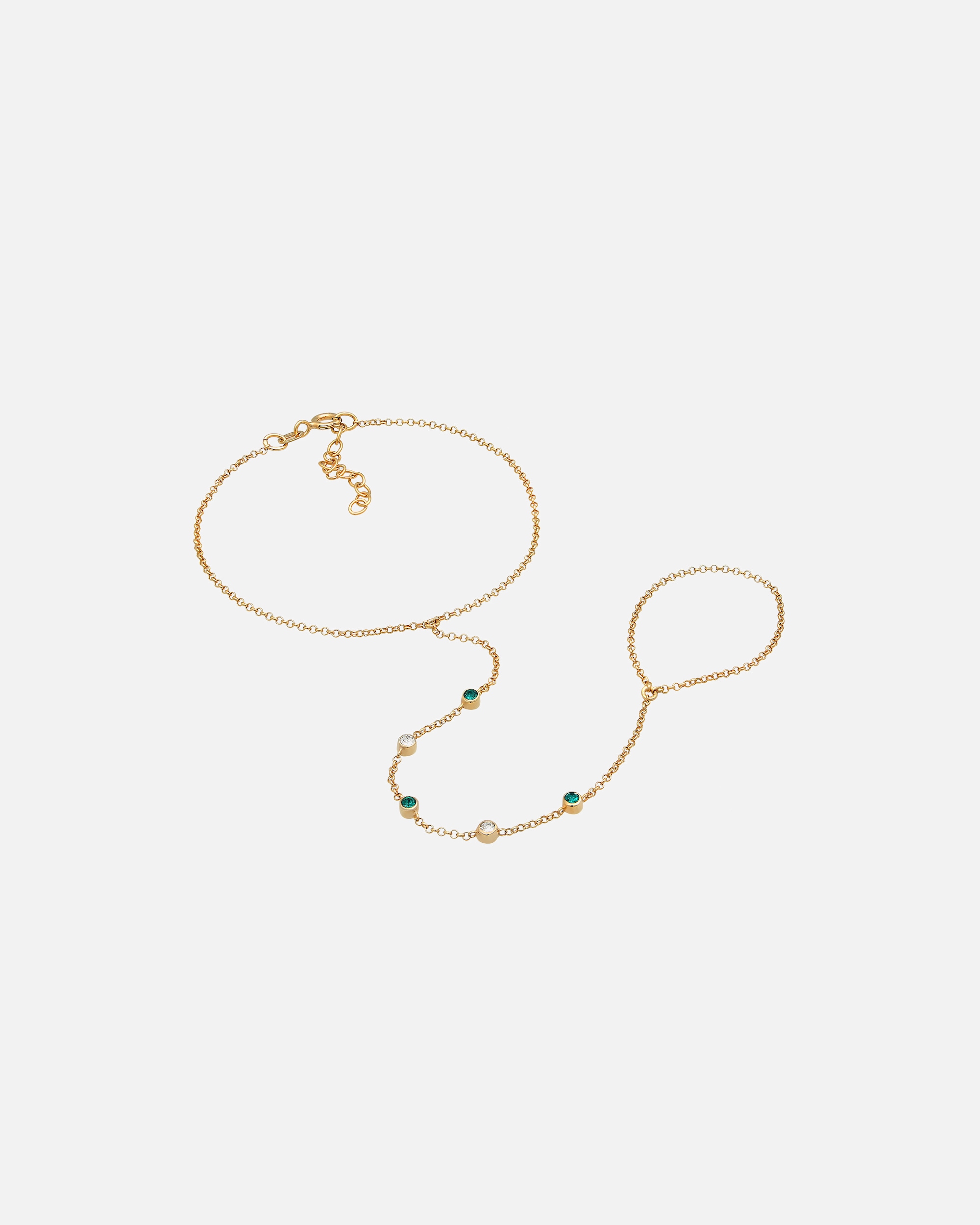 Bracelet pour Femme Elli Femmes chaîne à main accessoire étincelant avec cristaux en argent sterling 925 plaqué or Vert