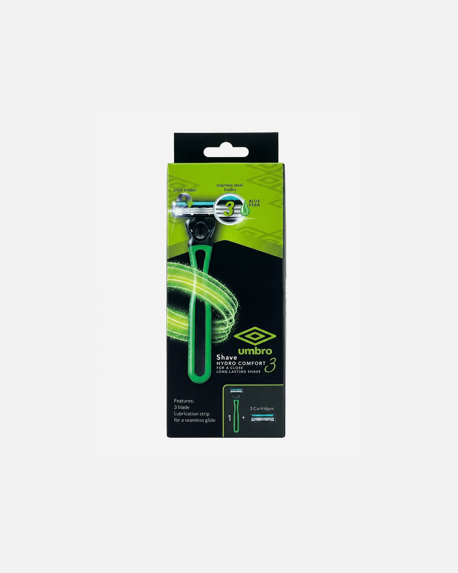 Rasoir pour Unisexe Umbro Shave Hydro Comfort 3 Vert Hydro Comfort 3 Vert