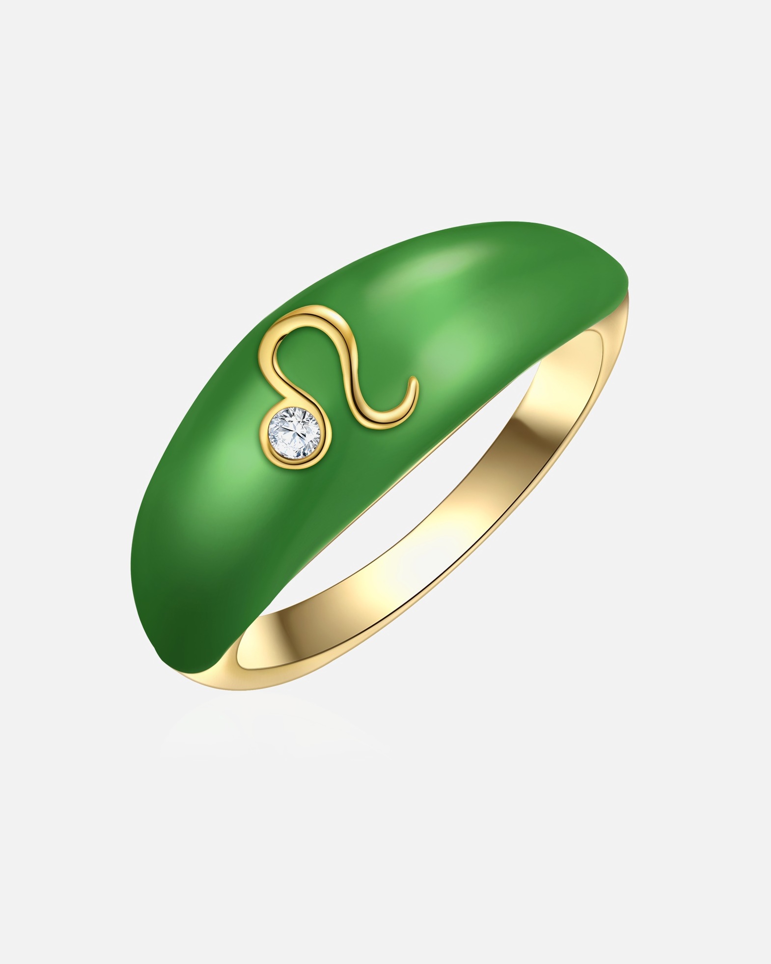 Bague pour Femme Glanzstücke München Bague Zodiaque Leo en Argent sterling en Or jaune 50