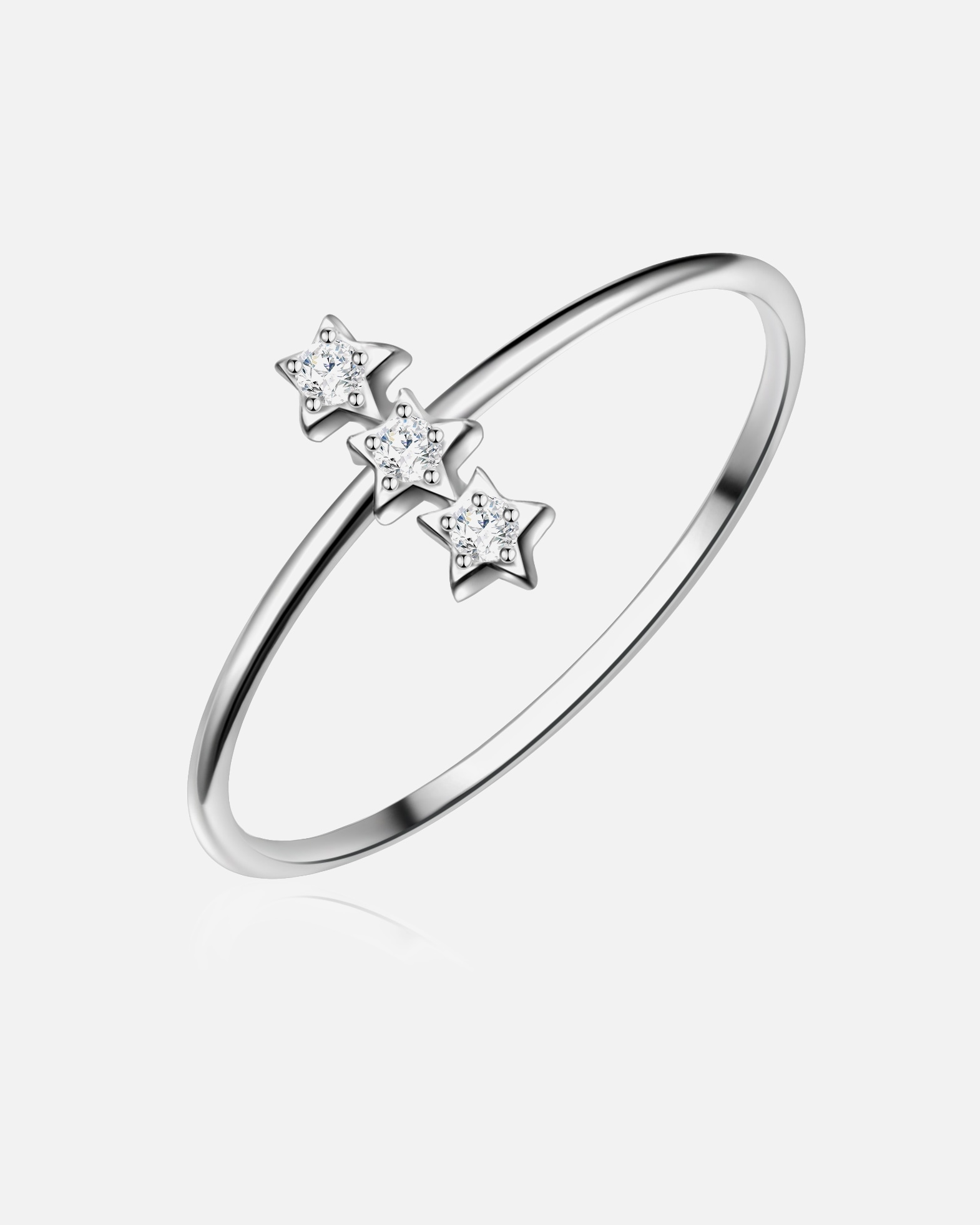 Bague pour Femme Glanzstücke München Bague en argent Étoiles Argent sterling Oxyde de zirconium (CZ) en Argent 56