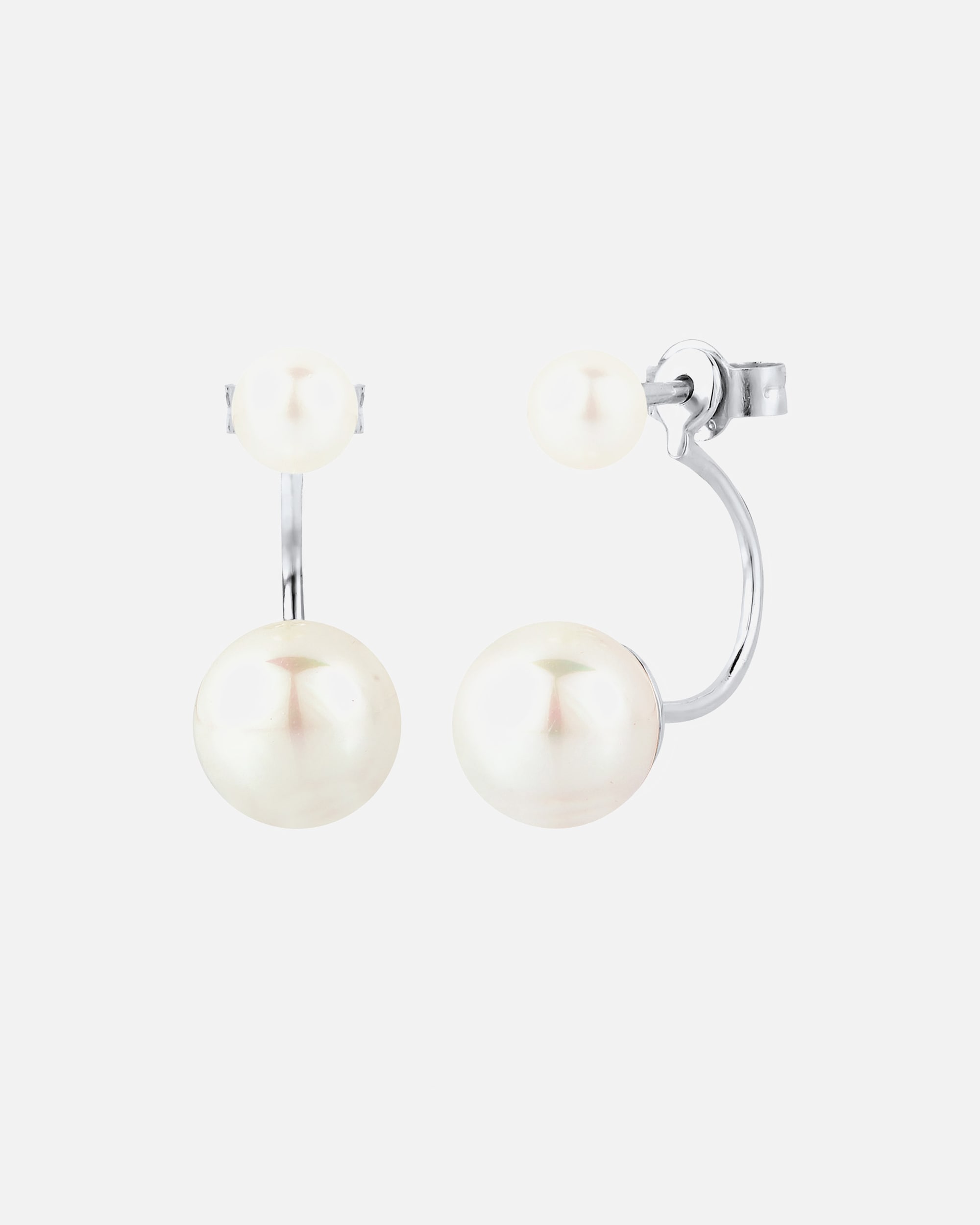 Boucles d'oreilles pour Femme Elli Élégant Mariage Perles de Culture d'Eau Douce Femme (925/1000) Argent Blanc
