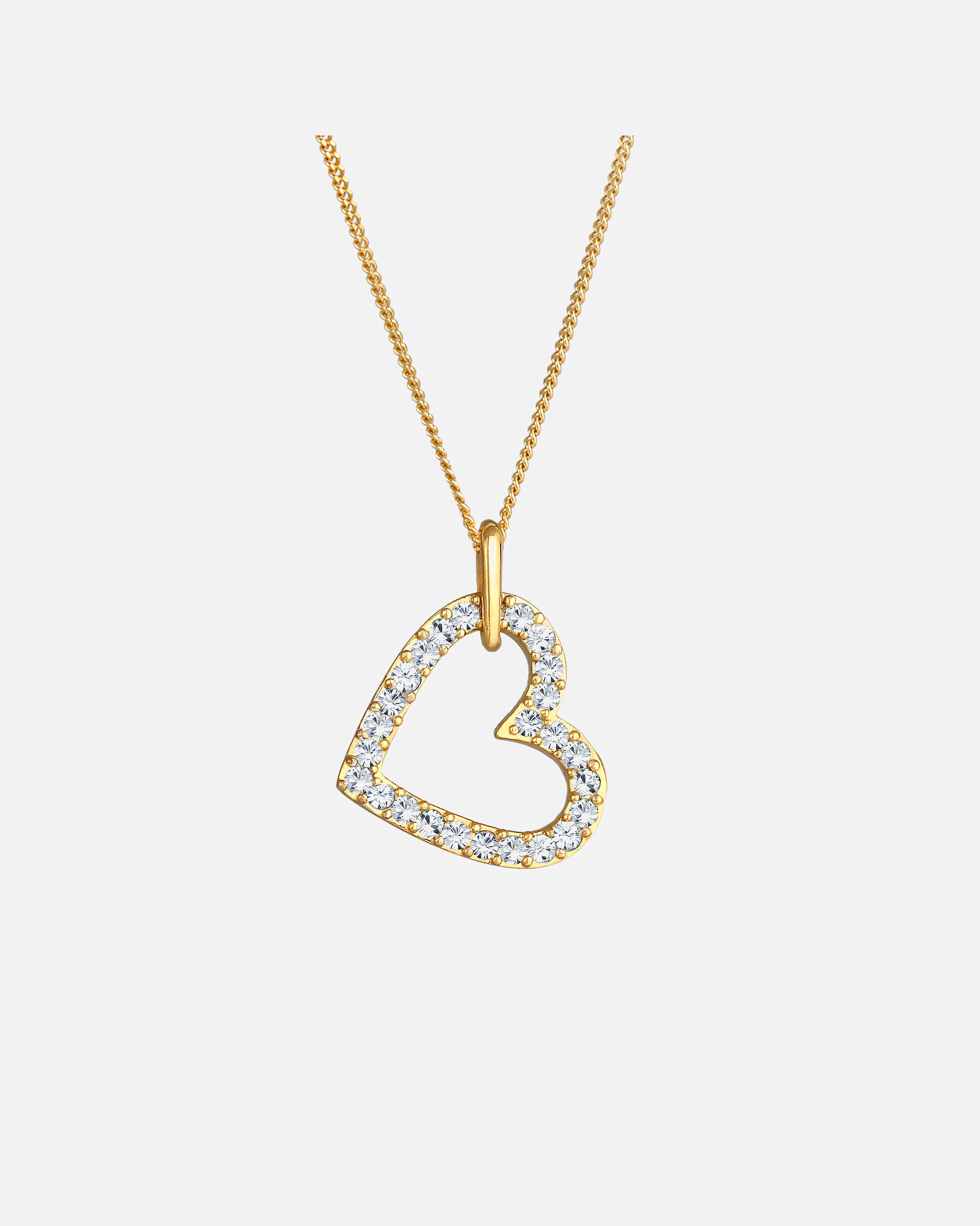 Collier pour Femme Elli Cœur étincelant Cristaux Argent 925 goldfarben