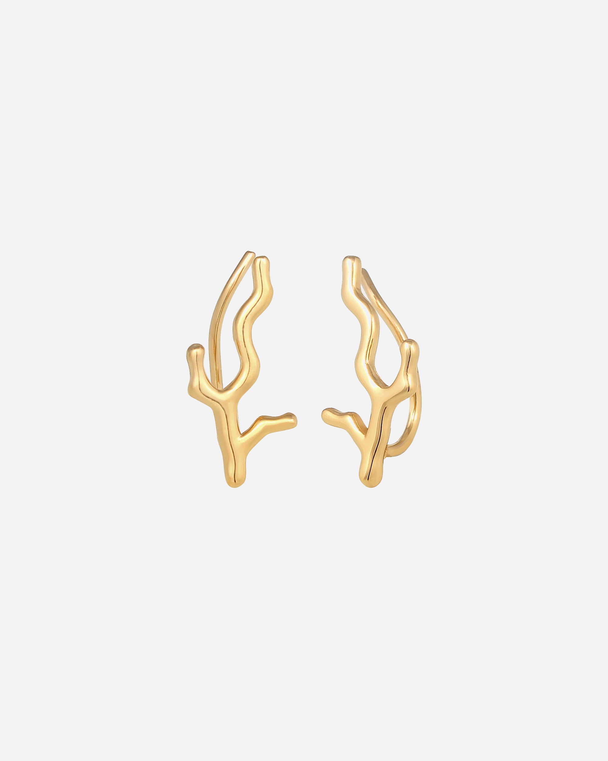 Boucles d'oreilles pour Femme Elli Corail Symbole Maritime Clous d'Oreilles Femme - (925/1000) Argent Plaqué Or goldfarben