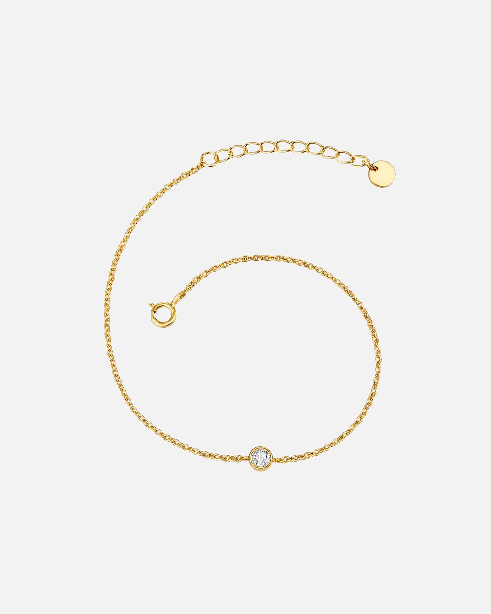 Bracelet pour Femme Lulu & Jane Bracelet en Laiton en Or jaune Longueur de base 17,0 + rallonge 3,0 cm