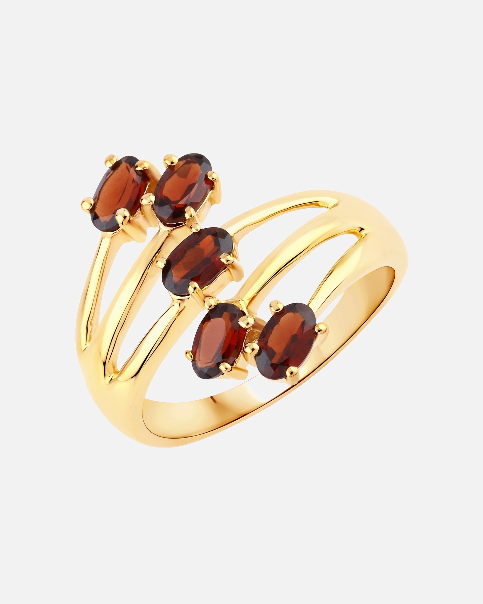 Bague pour Femme Rafaela Donata Bague Argent sterling Grenat en Or jaune 54