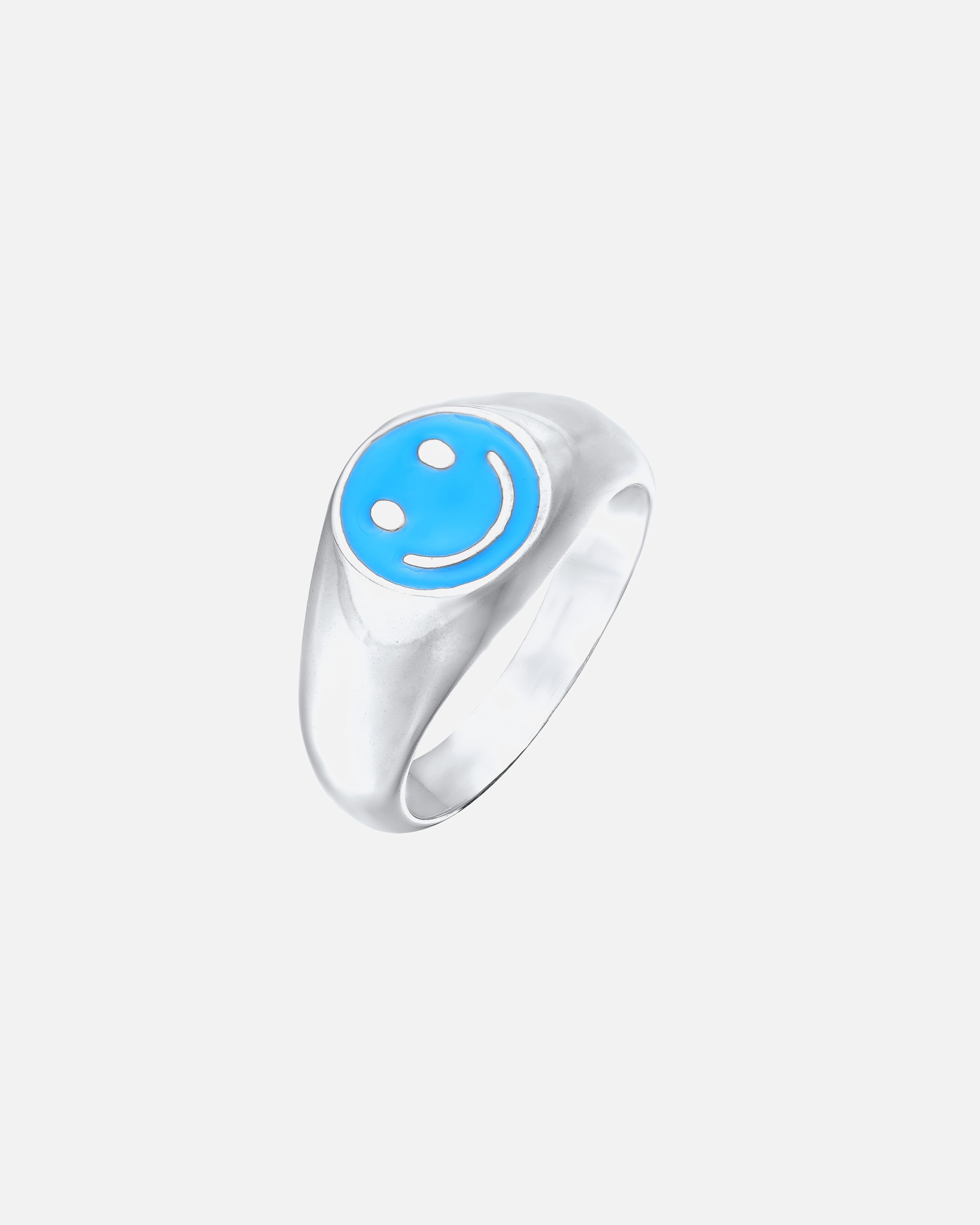 Bague pour Homme KUZZOI Herren Siegelring mit Smiling Face Emaille 925 Silber 64