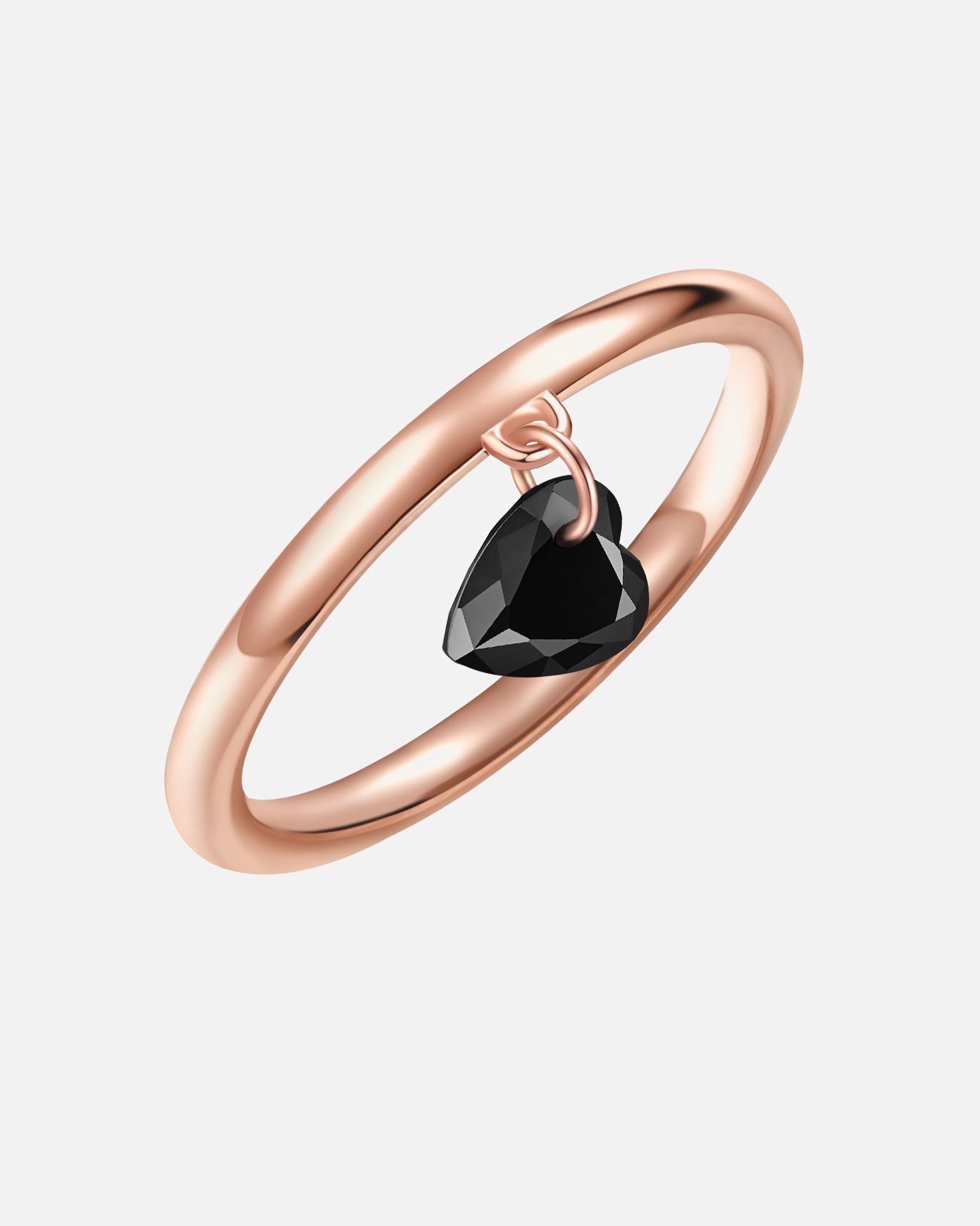 Bague pour Femme Glanzstücke München Bague Coeur Argent sterling Spinelle en Or rose 48