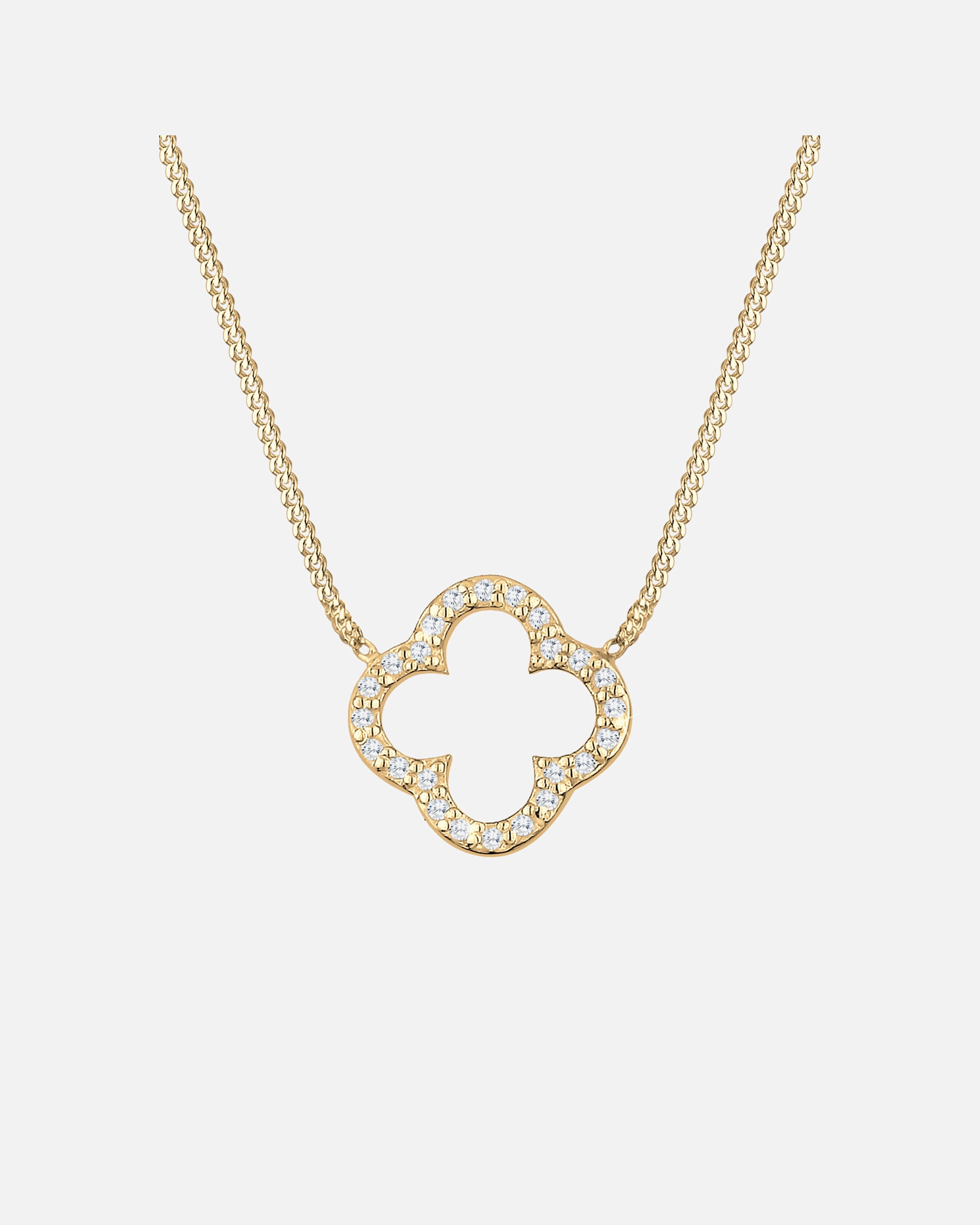 Collier pour Femme Elli Femmes pendentif trèfle élégant chance avec cristaux de zirconium en argent sterling 925 50