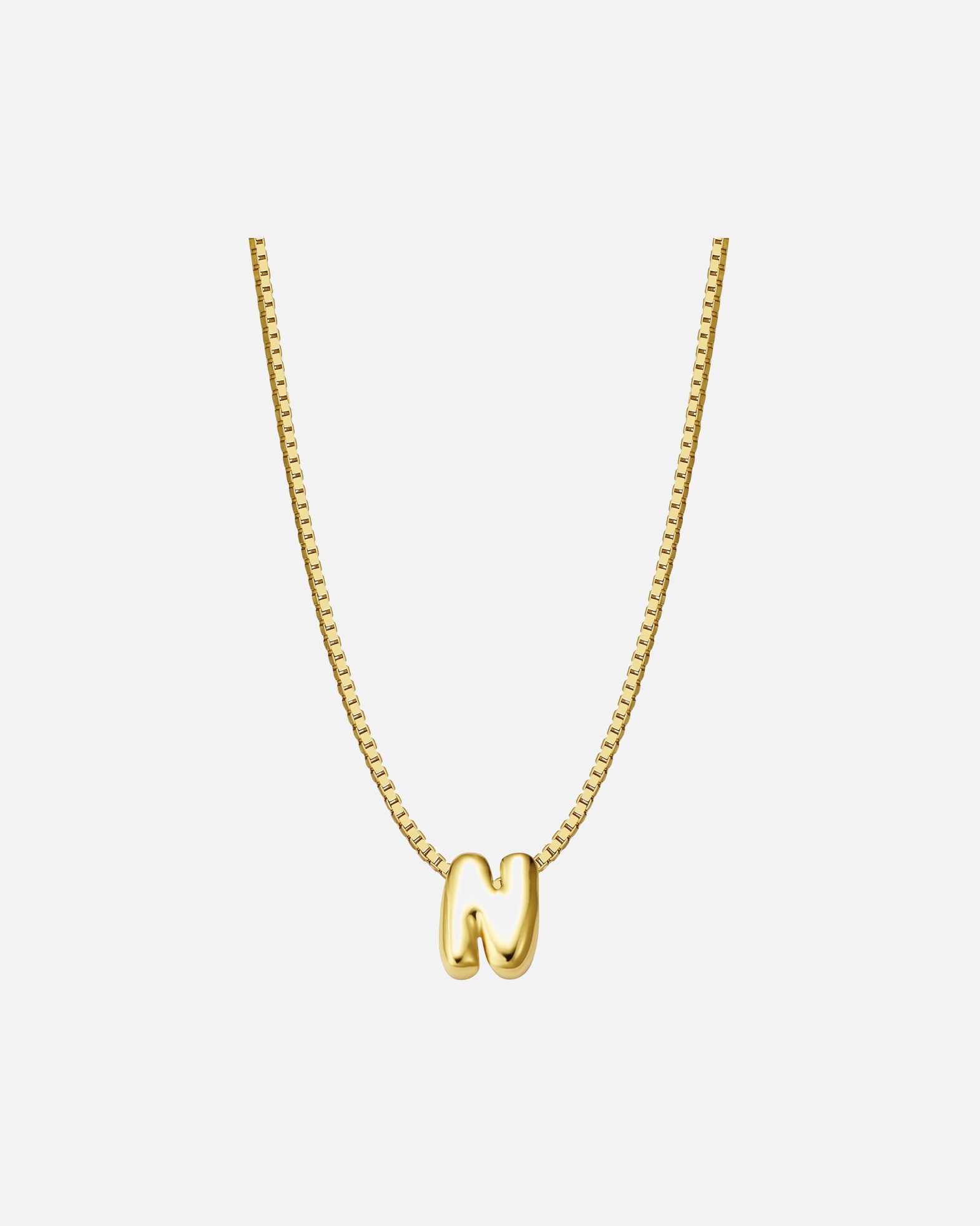 Collier pour Femme Glanzstücke München Collier Lettre N en Argent Sterling en or jaune 40,0 cm Basiskette + 5,0 cm Verlängerung