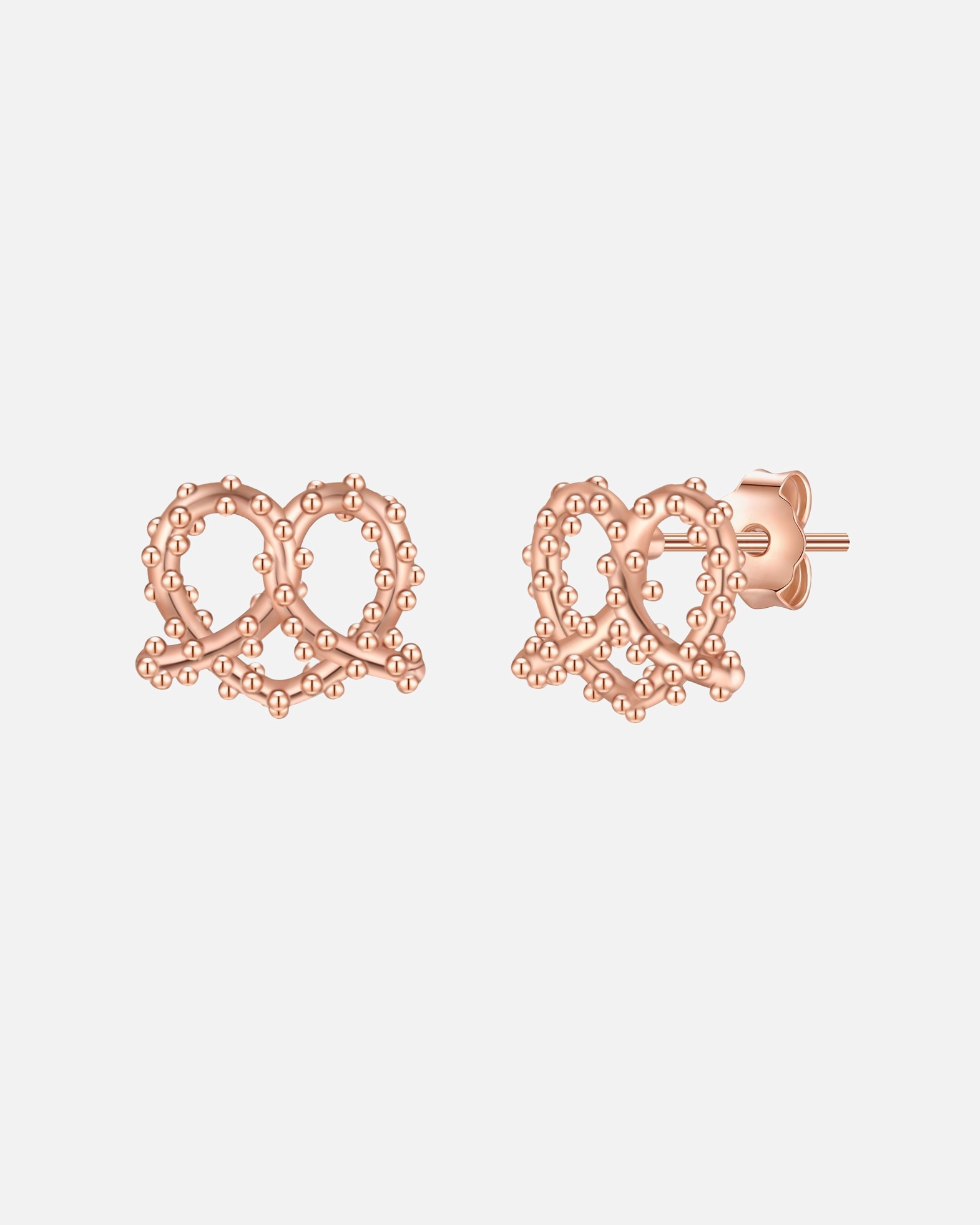 Boucles d'oreilles pour Femme Glanzstücke München Boucles d'oreilles Herz-Breze en argent sterling en or rose 7,7 mm