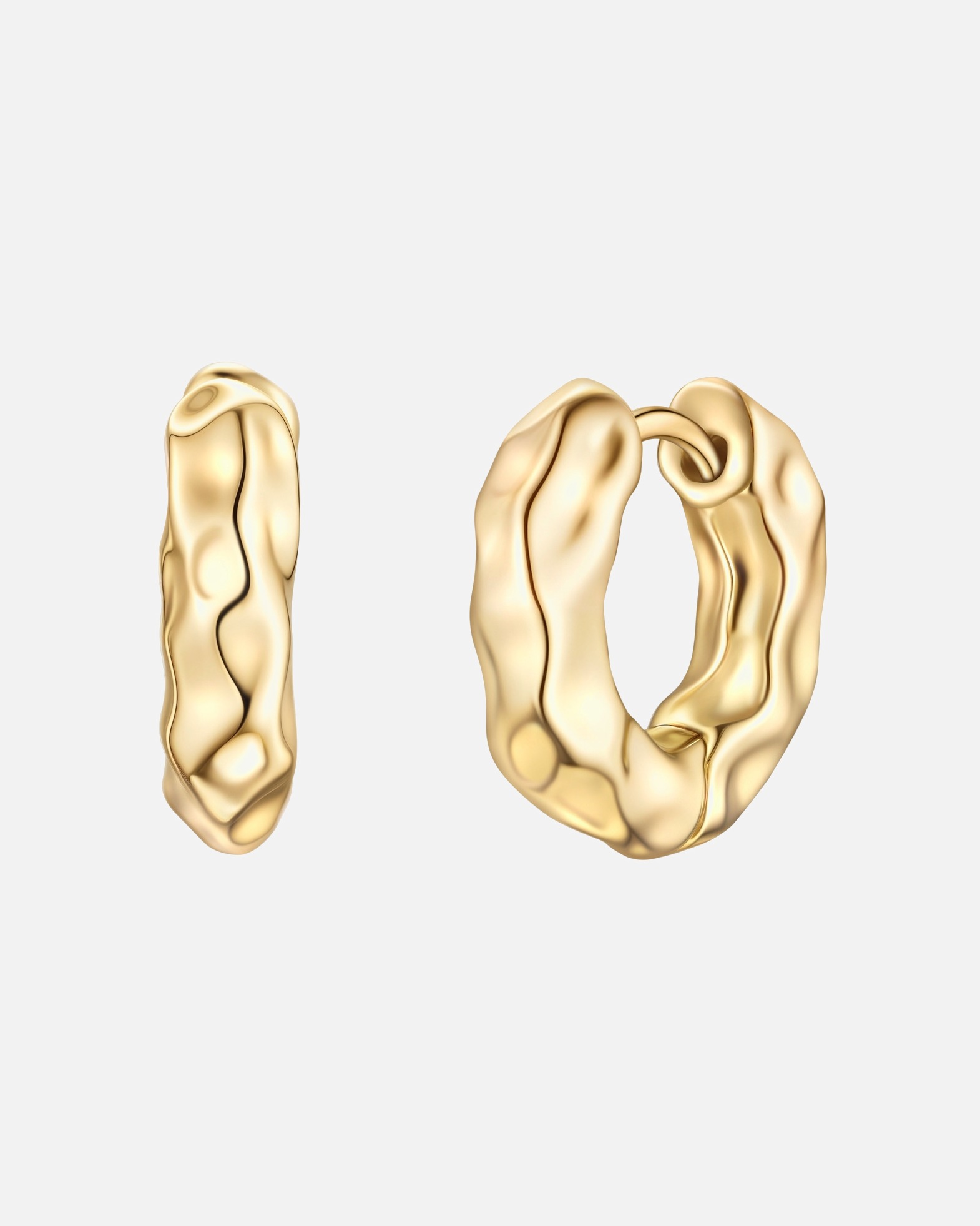Créoles pour Femme Yokoamii Créoles en Laiton en Or Jaune 16,4 mm