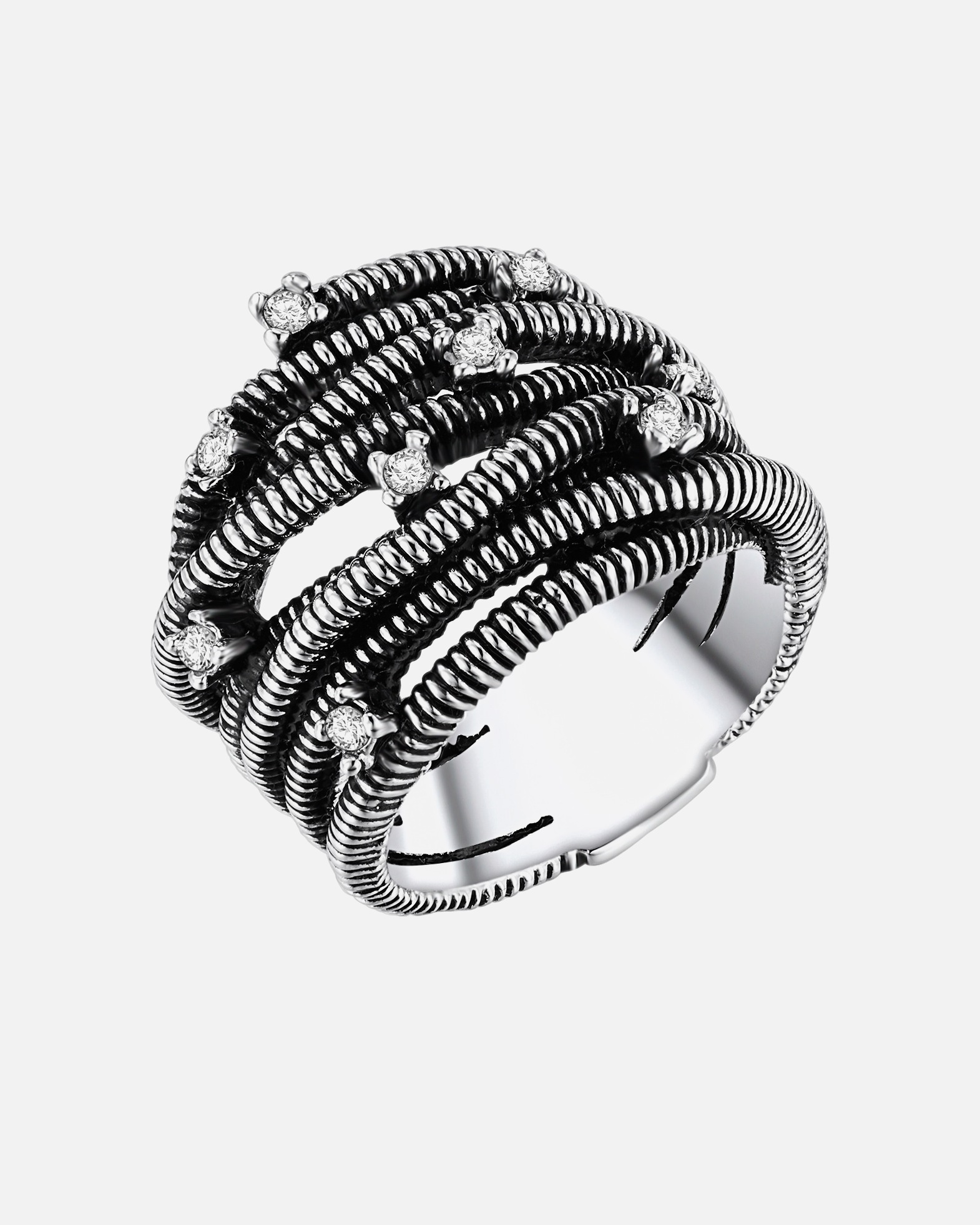 Bague pour Femme Lulu & Jane Bague tendance Métal Verre en Argent 52