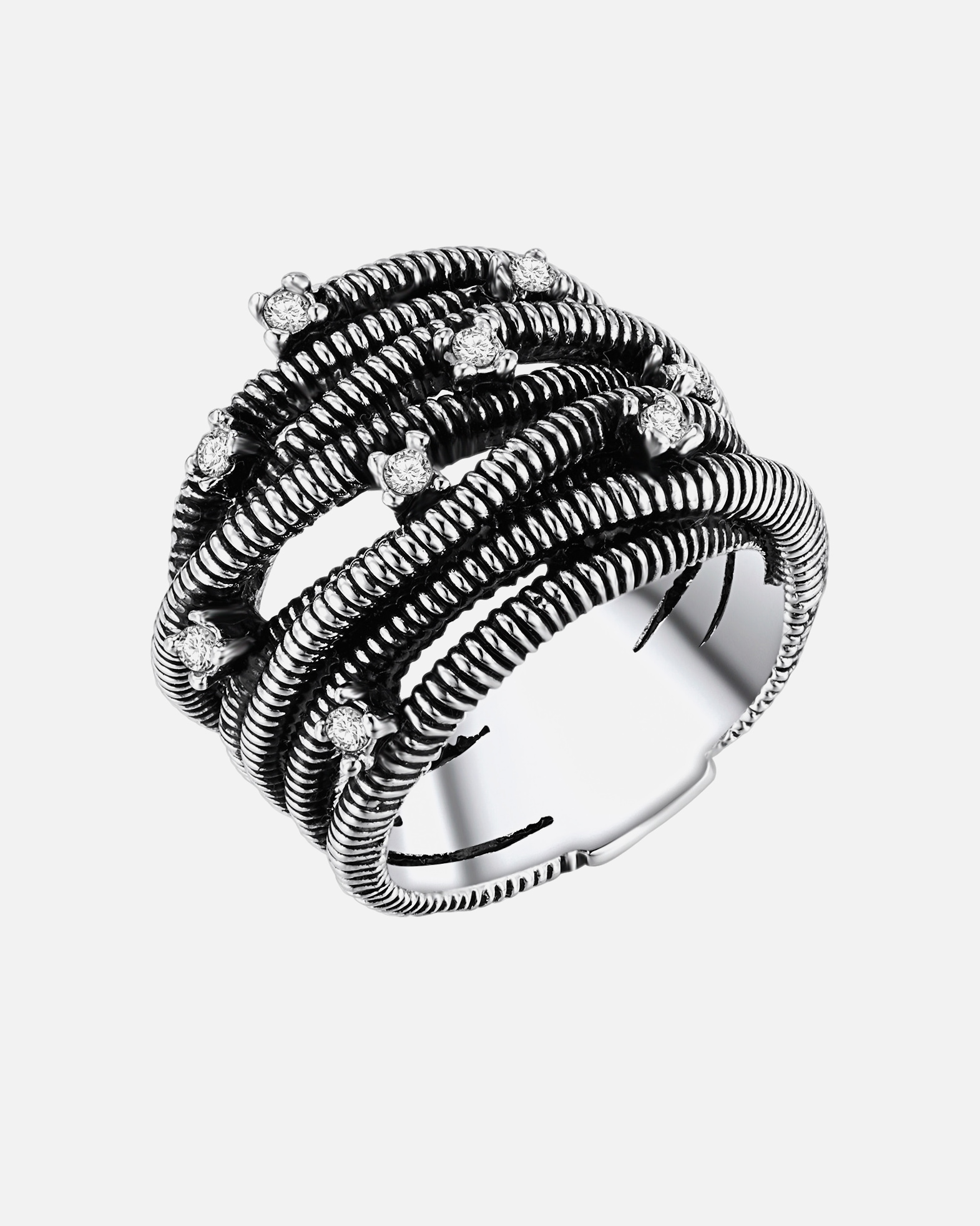 Bague pour Femme Lulu & Jane Bague tendance Métal Verre en Argent 54