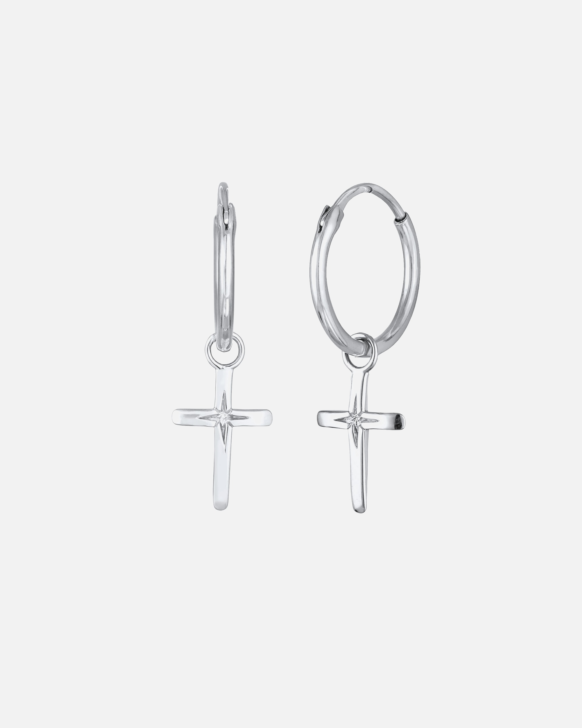 Boucles d'oreilles pour Femme Elli Créole sans pierre Croix 925 Sterling Silver silberfarben
