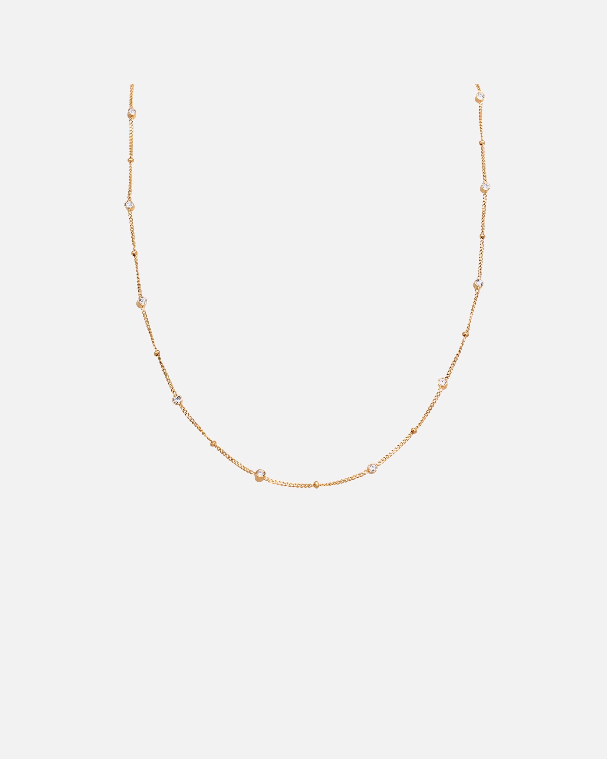 Collier pour Femme Collier court avec pierre Cercle Cristaux de verre Blanc 925 Sterling Silver goldfarben