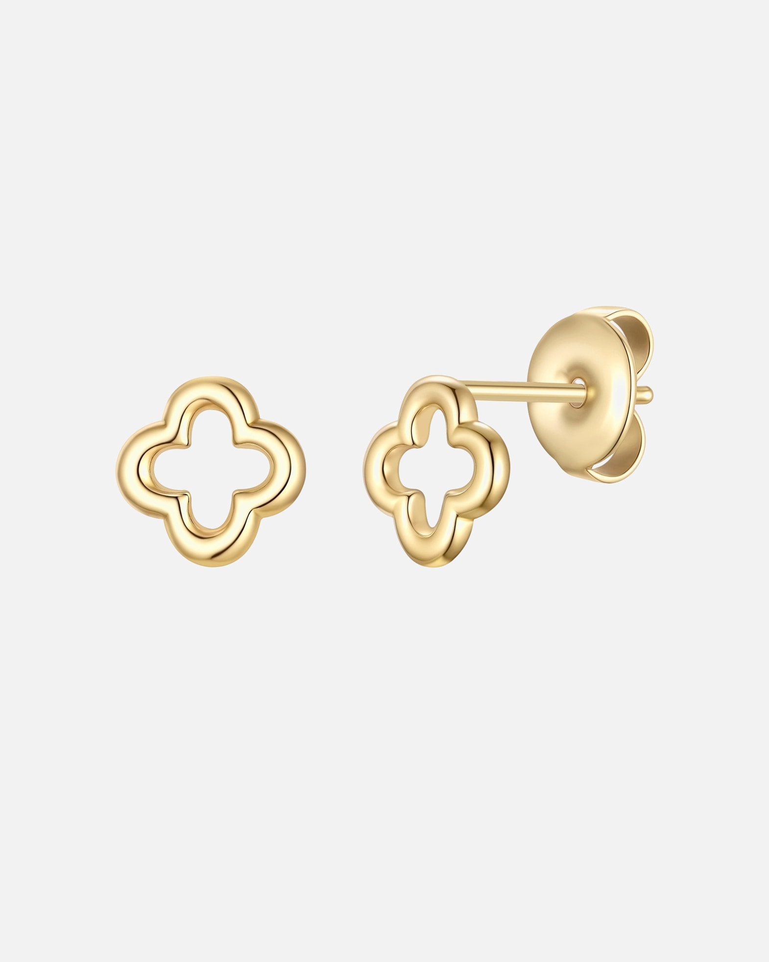 Boucles d'oreilles pour Femme Glanzstücke München Boucles d'oreilles trèfle en acier inoxydable en or jaune 7,2 mm