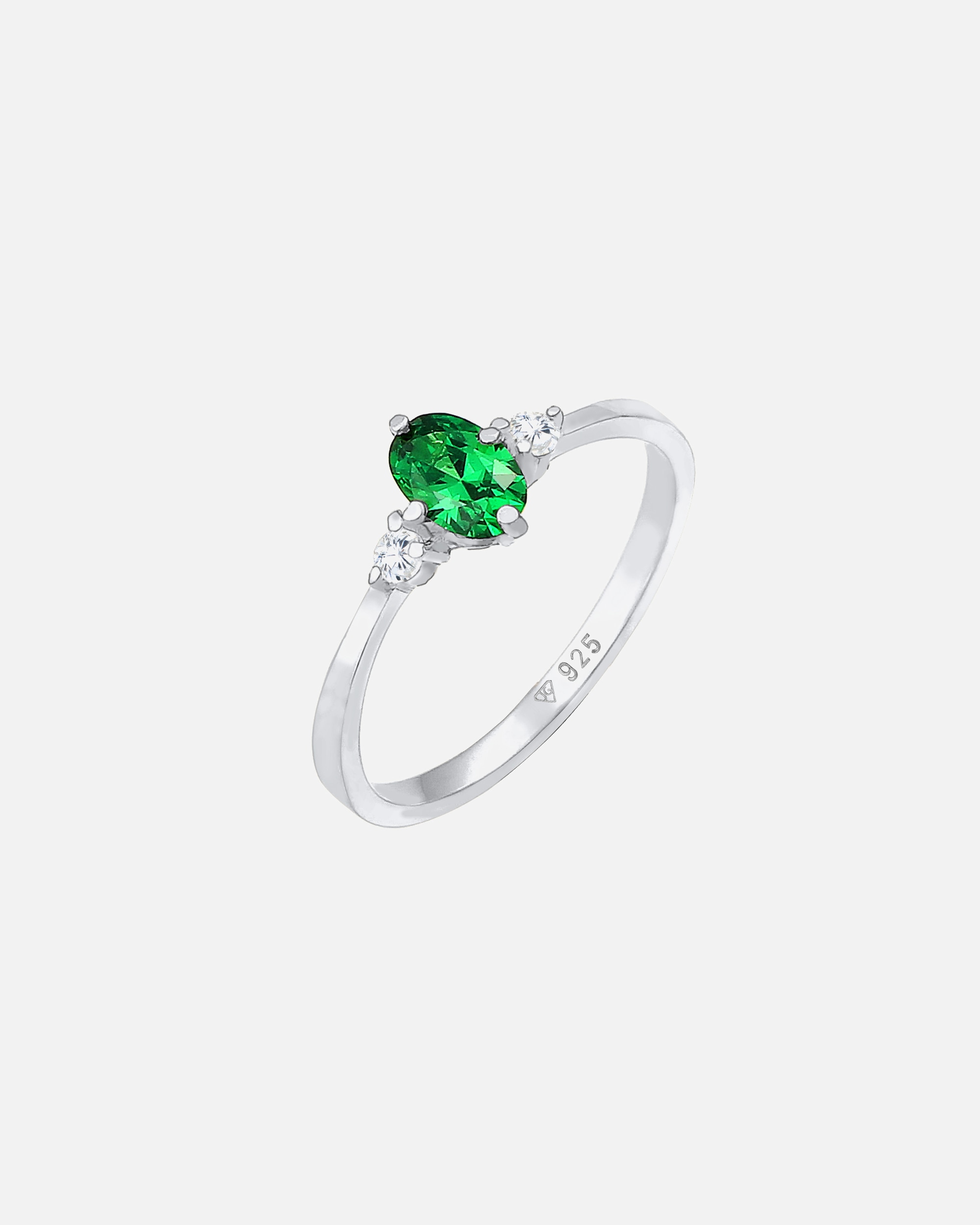 Bague pour Femme Elli Femmes Bande Élégant avec Cristaux de Zirconium Vert en Argent Sterling 925 58