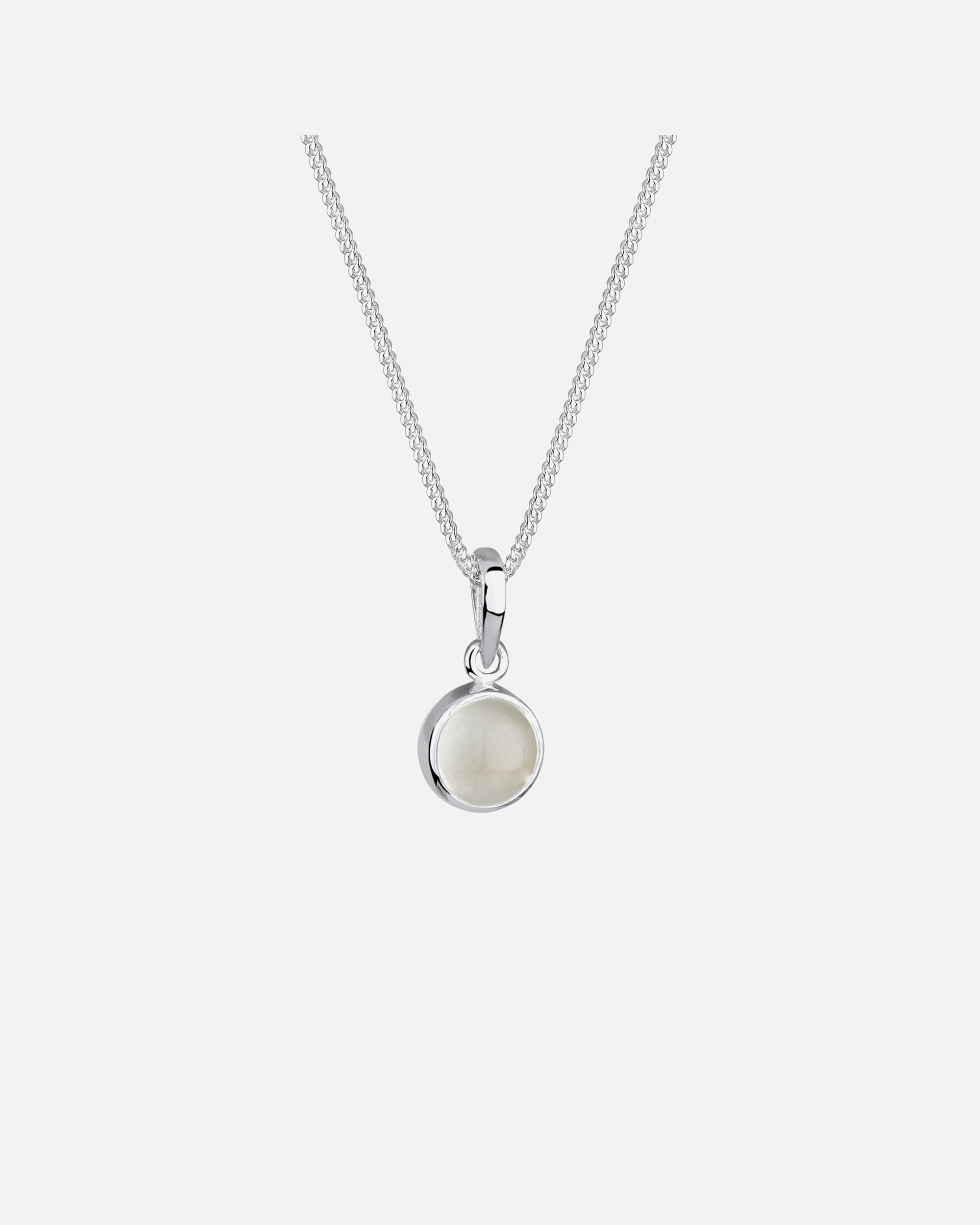 Collier pour Femme Elli Femmes Pendentif Rond avec Pierre de Lune en Argent Sterling 925 45