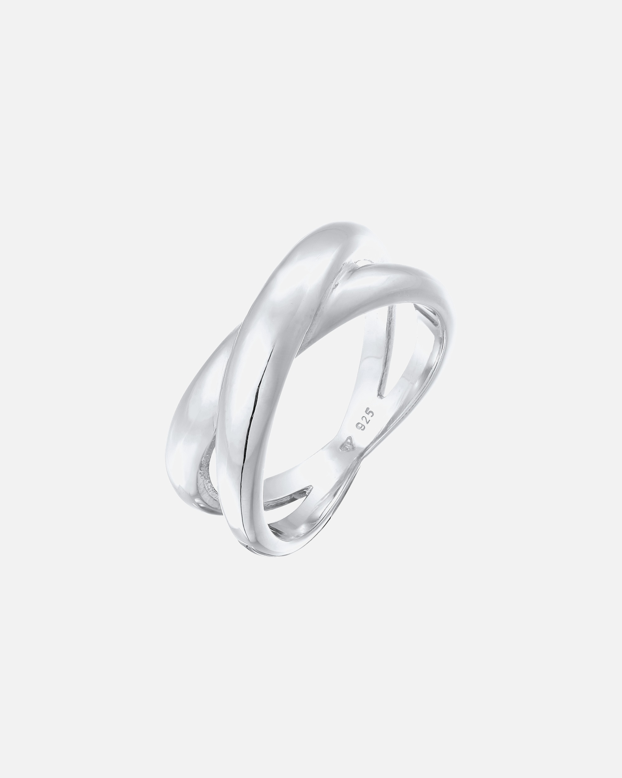 Bague pour Femme Elli Femmes enroulement forme de X croix tendance en argent sterling 925 54