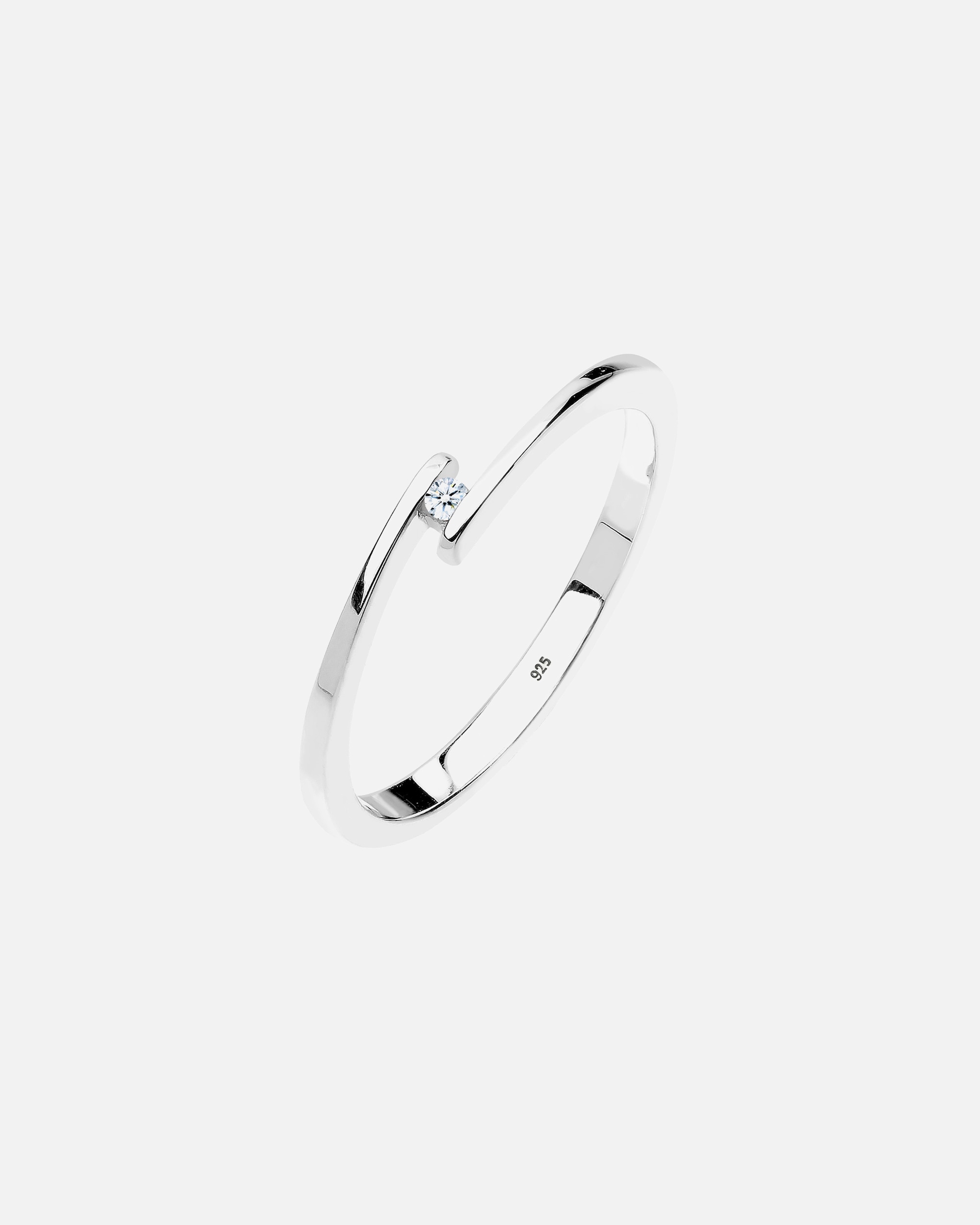 Bague pour Femme Elli DIAMONDS Bague de fiançailles Elégance Diamant 0.015 ct. 925 Argent 56