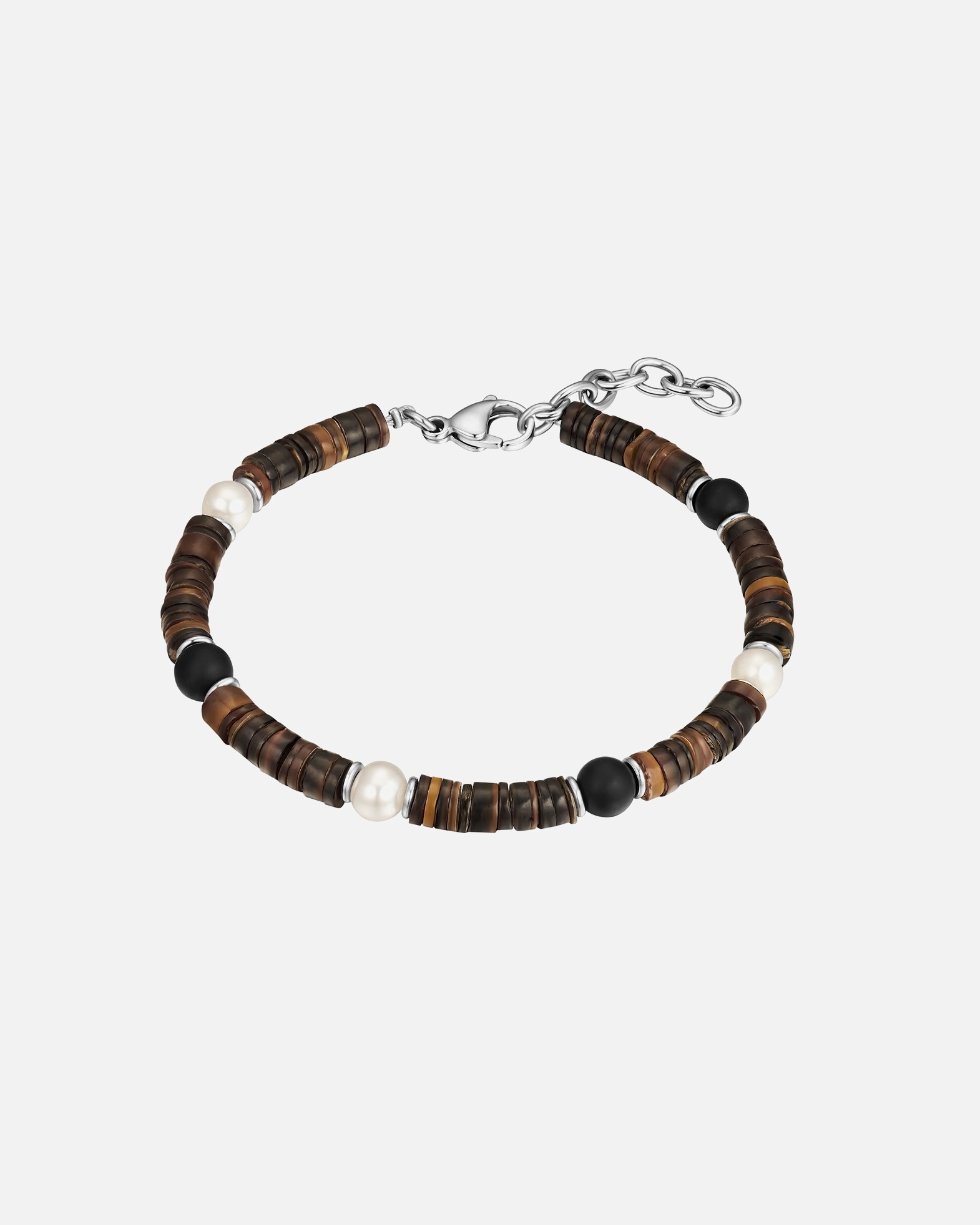 Bracelet pour Homme True Rebels Bracelet en Acier inoxydable en Argent Longueur de base 19,0 + rallonge 3,0 cm