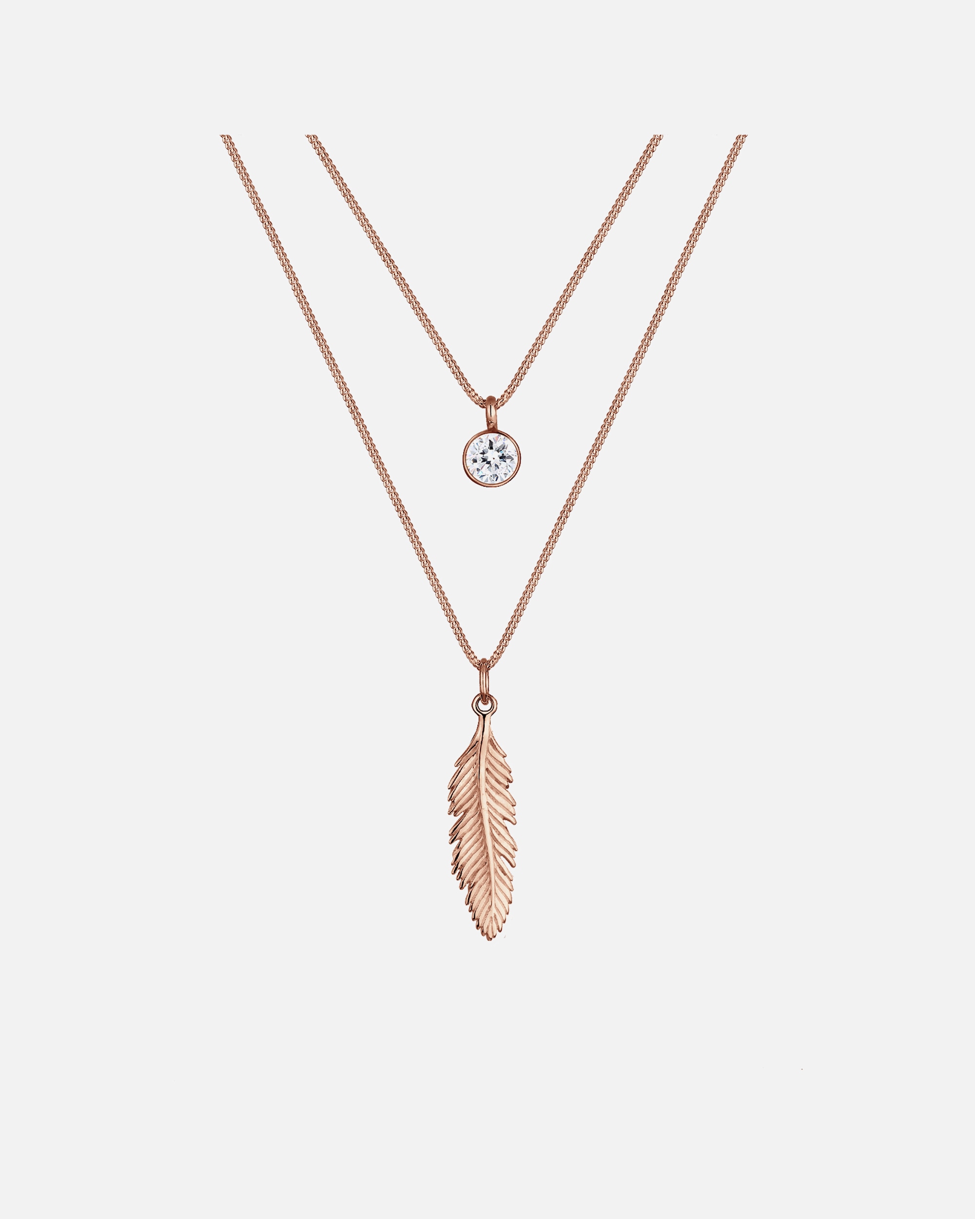 Collier pour Femme Elli Femmes Plume Boho avec Cristal en Argent Sterling 925 55