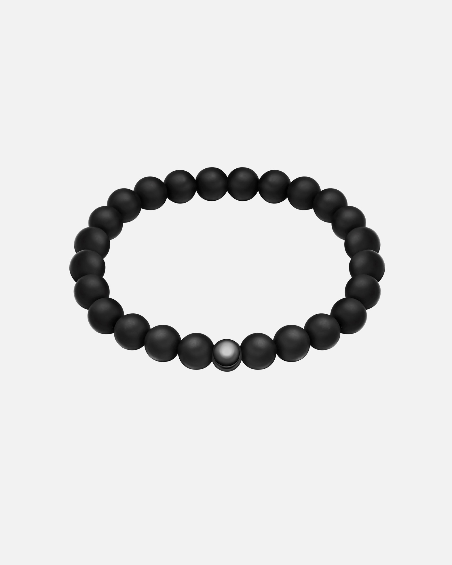 Bracelet pour Homme True Rebels Bracelet en Acier Inoxydable en noir avec Onyx 19,0 cm
