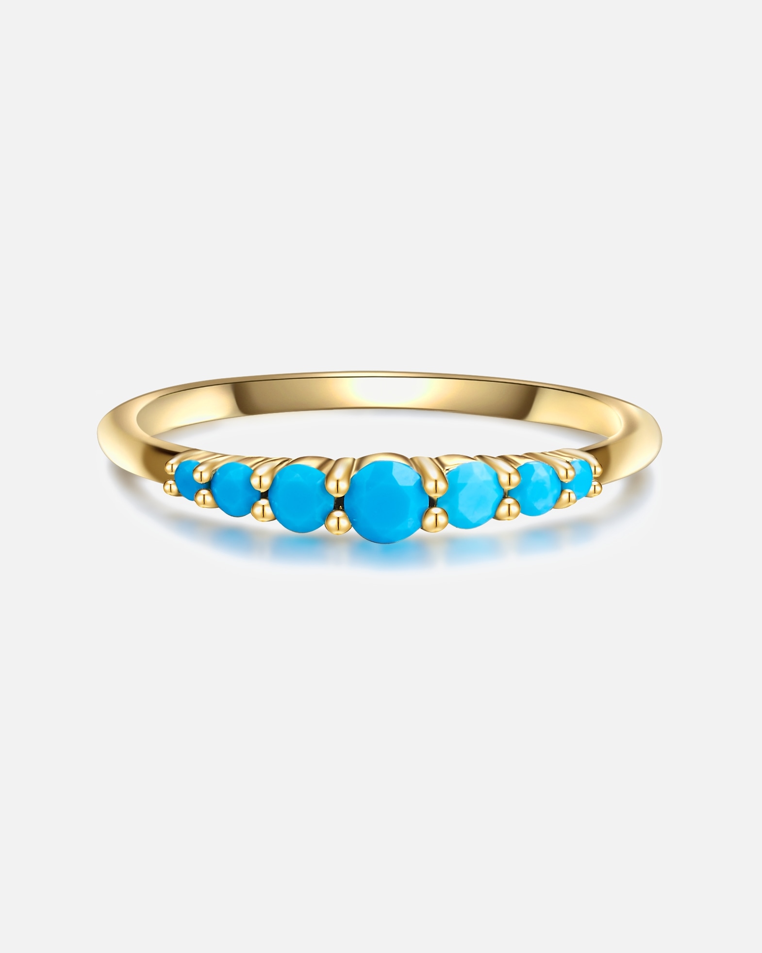 Bague pour Femme Glanzstücke München Bague en argent Argent sterling Turquoise reconstituée en Or jaune 54