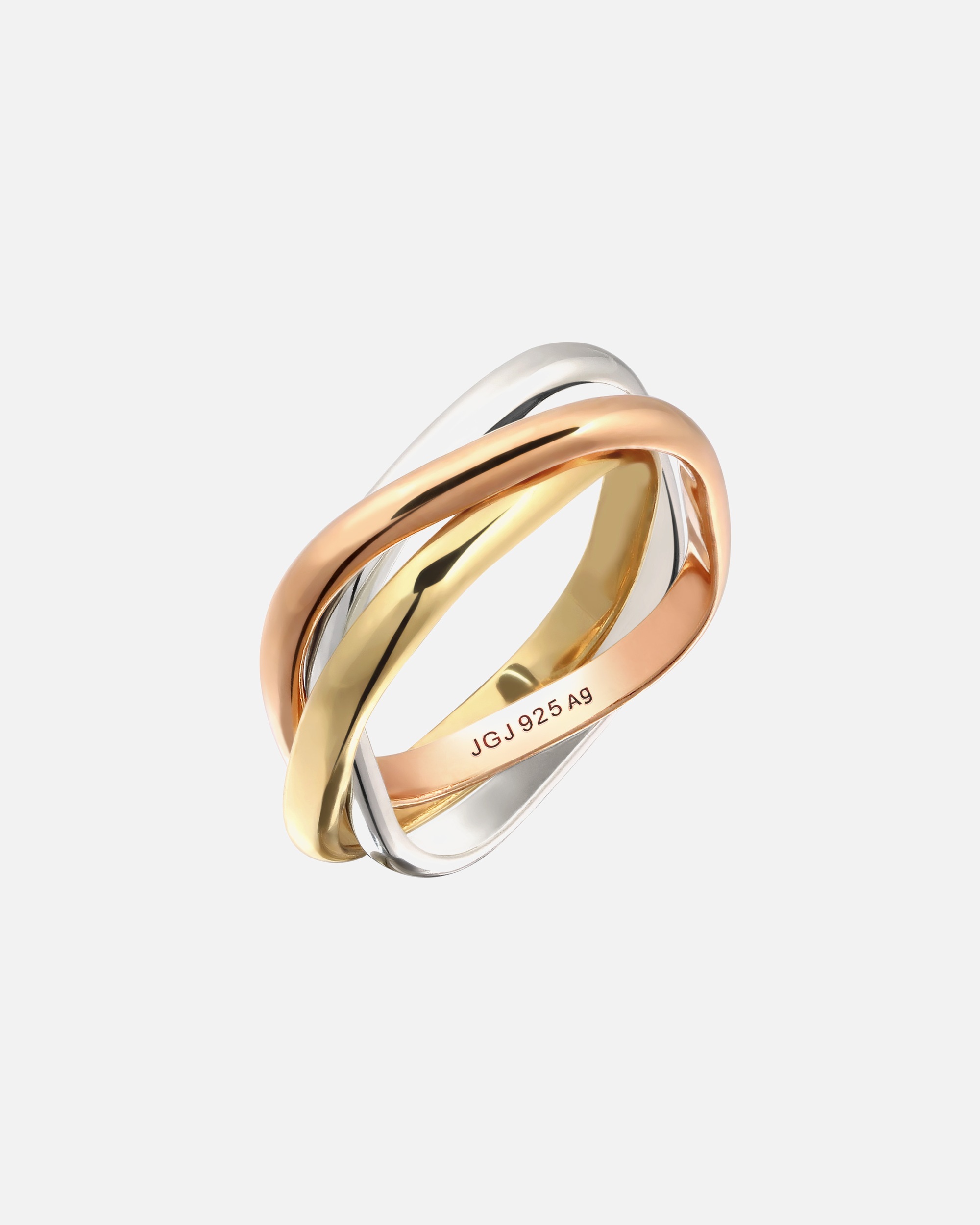 Bague pour Femme Elli Bague Tricolore 925 Sterling Silver Rosegold 58