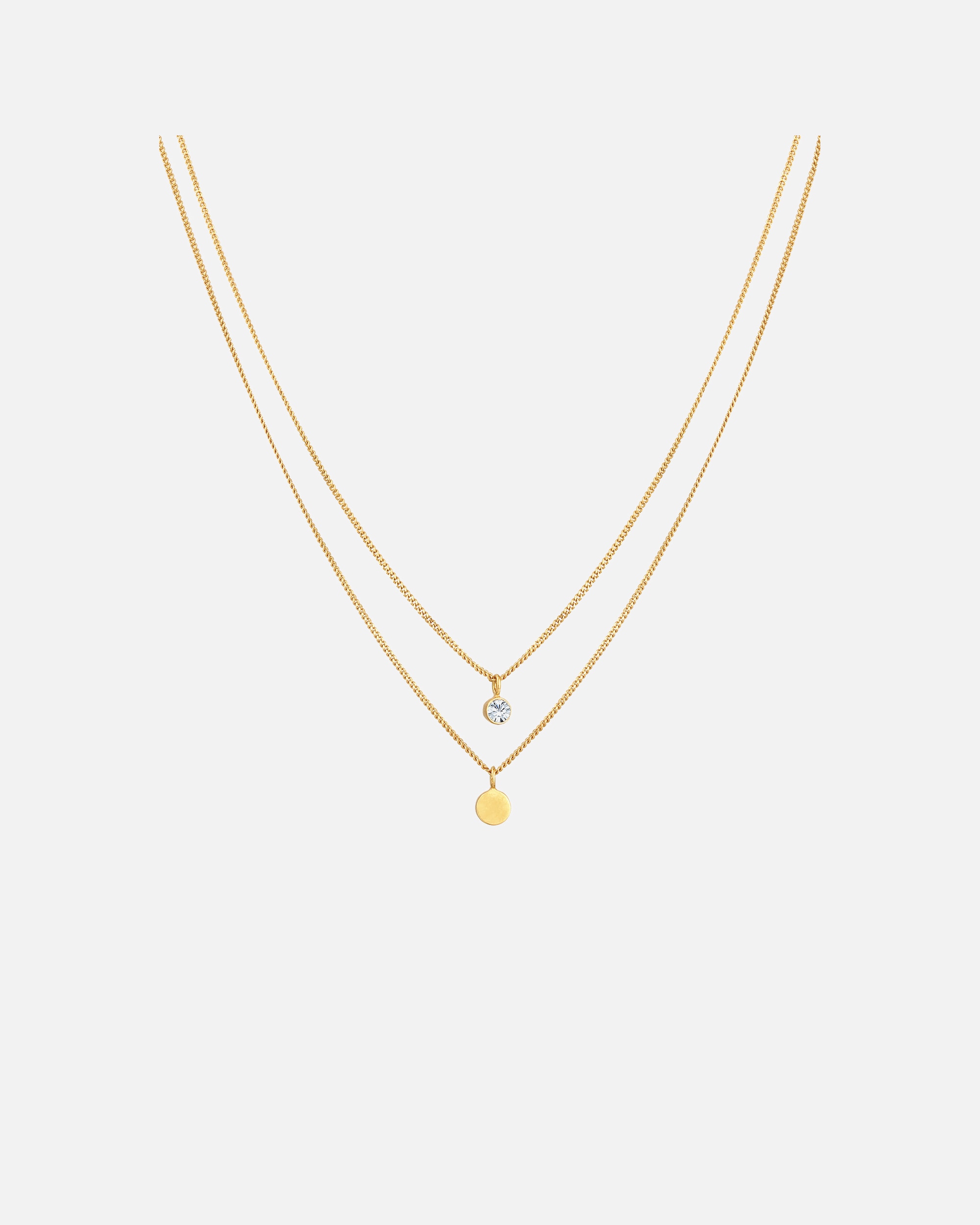 Collier pour Femme Elli Femmes couches plaquette basique avec cristal en argent sterling 925 40