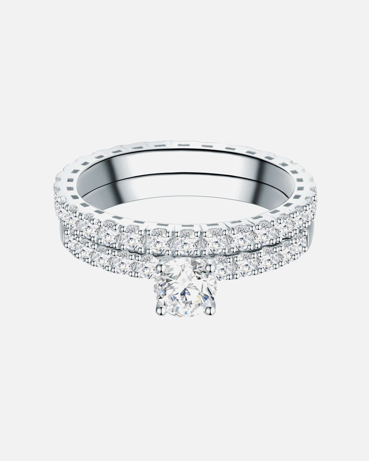 Bague pour Femme Bague en argent Argent sterling Oxyde de zirconium (CZ) en Argent 60