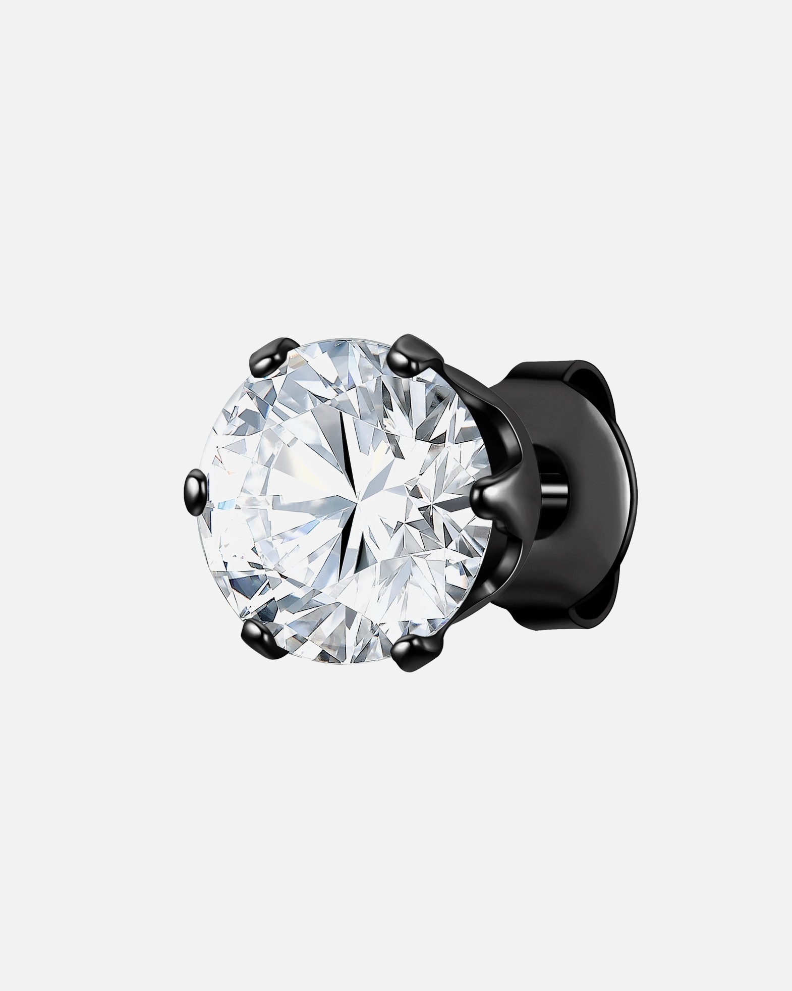 Boucles d'oreilles pour Homme True Rebels Boucles d´oreilles en Acier inoxydable en Noir 7,9 mm