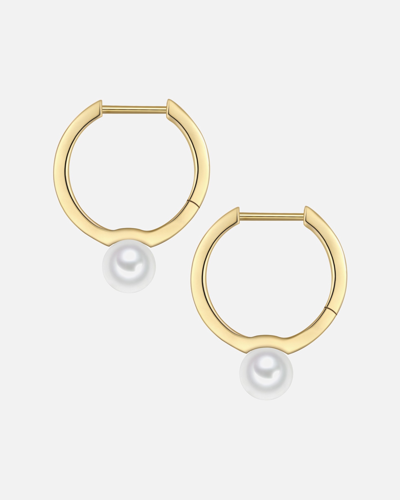 Créoles pour Femme Rafaela Donata Créoles en Argent Sterling en or jaune avec perle de coquillage 22,3 mm