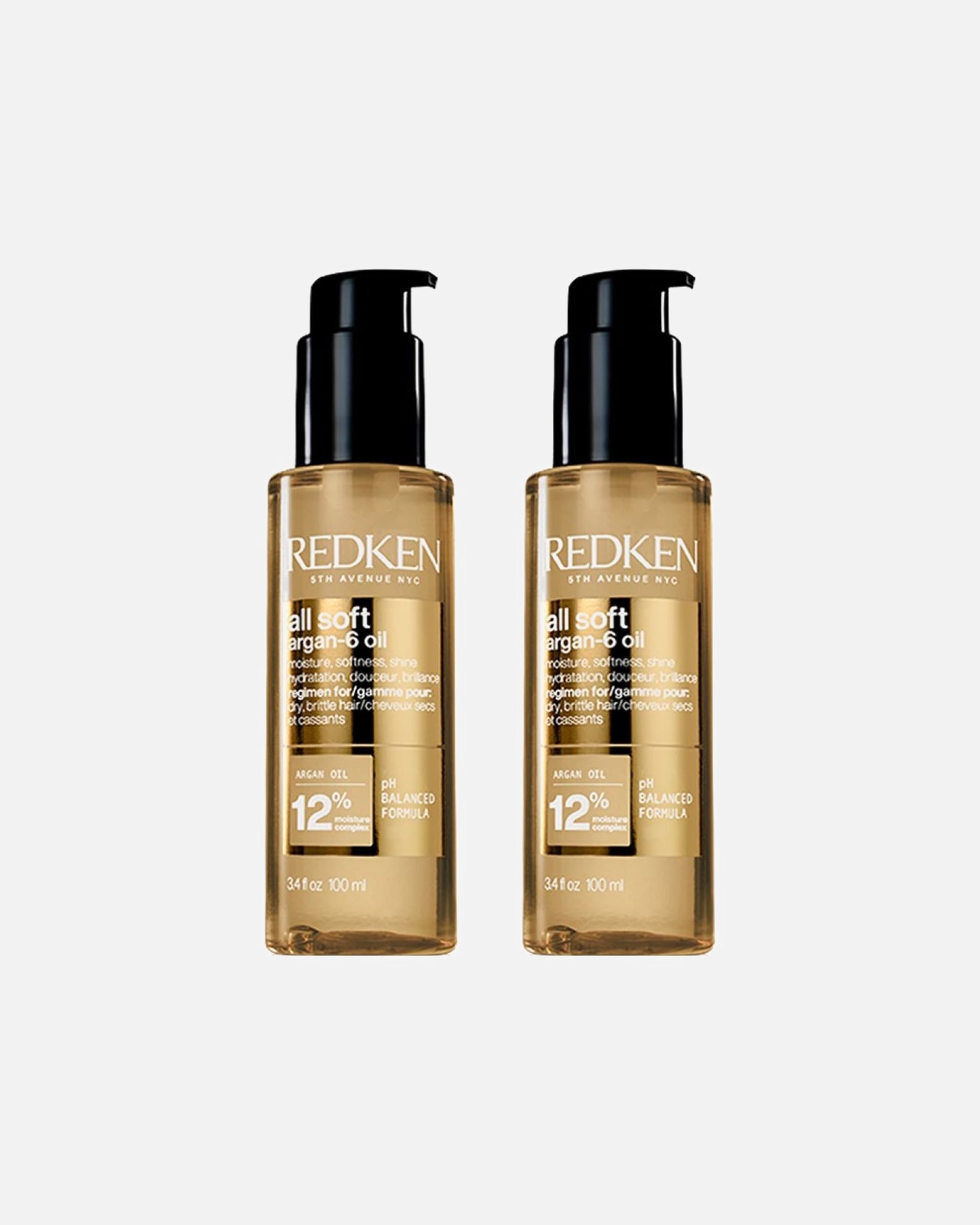 Huile cheveux pour Femme Redken All Soft Argan Oil Lot de 2 1 pièce