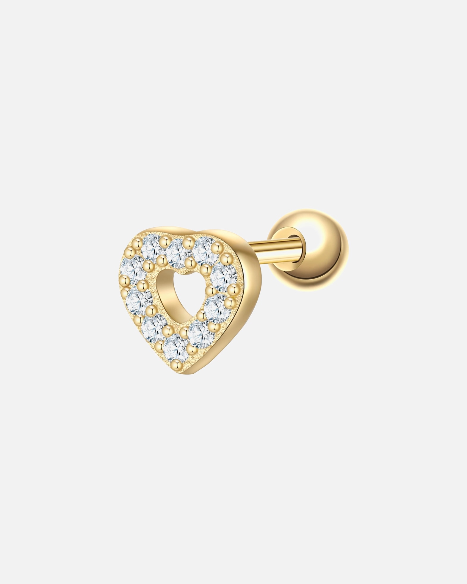 Boucles d'oreilles pour Femme Glanzstücke München Boucles d´oreilles Coeur en Argent sterling en Or jaune 5,5 mm